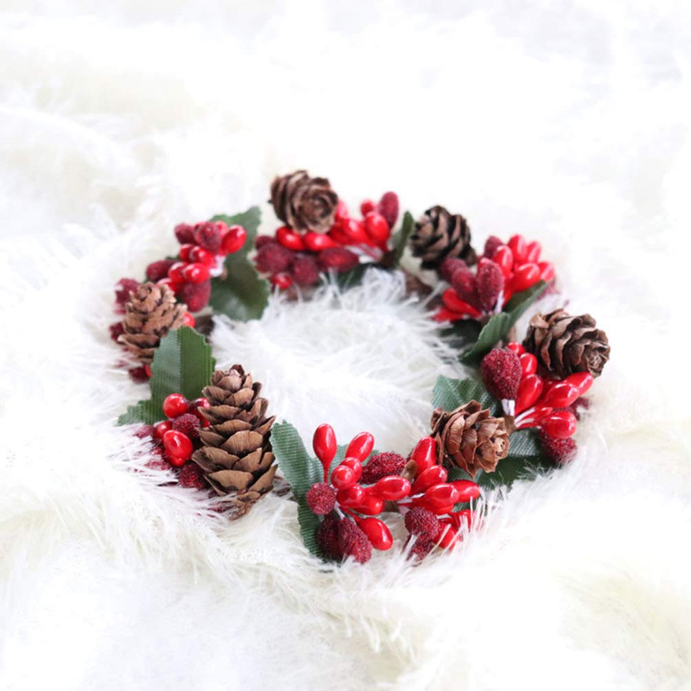 Amosfun 6Pcs Christmas Candle Rings - Tea Leaf Design Holiday Decorations for Table, Napkin Rings, Home Party, Halloween, Christmas & Wedding Decor - Perfect for Festive Centerpieces and Seasonal Celebrations