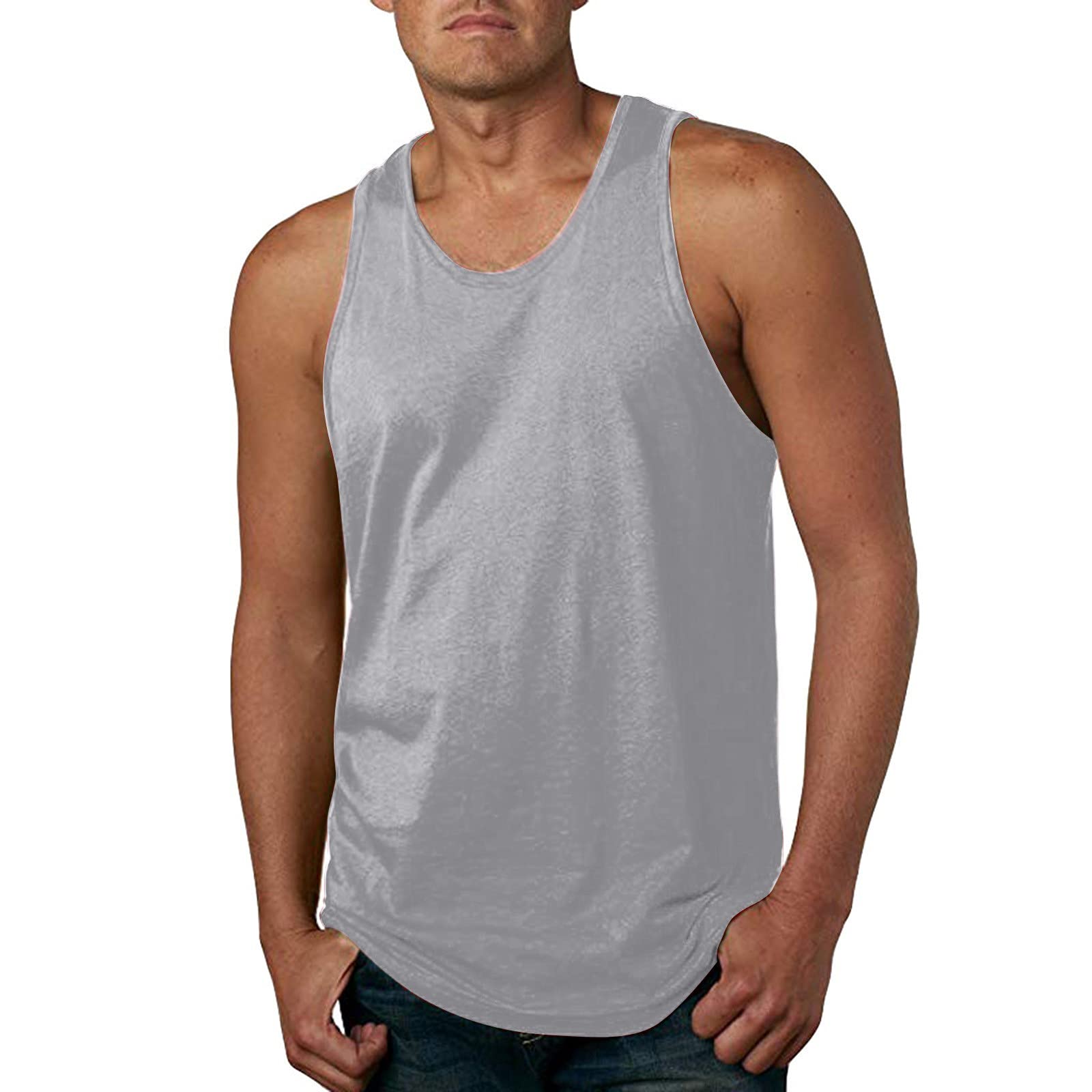 Men's Sleeveless Tank Tops - Breathable Workout Shirts for Gym, Fitness & Bodybuilding - Solid Color Muscle Tee for Running, Weightlifting & Summer Outdoor Activities