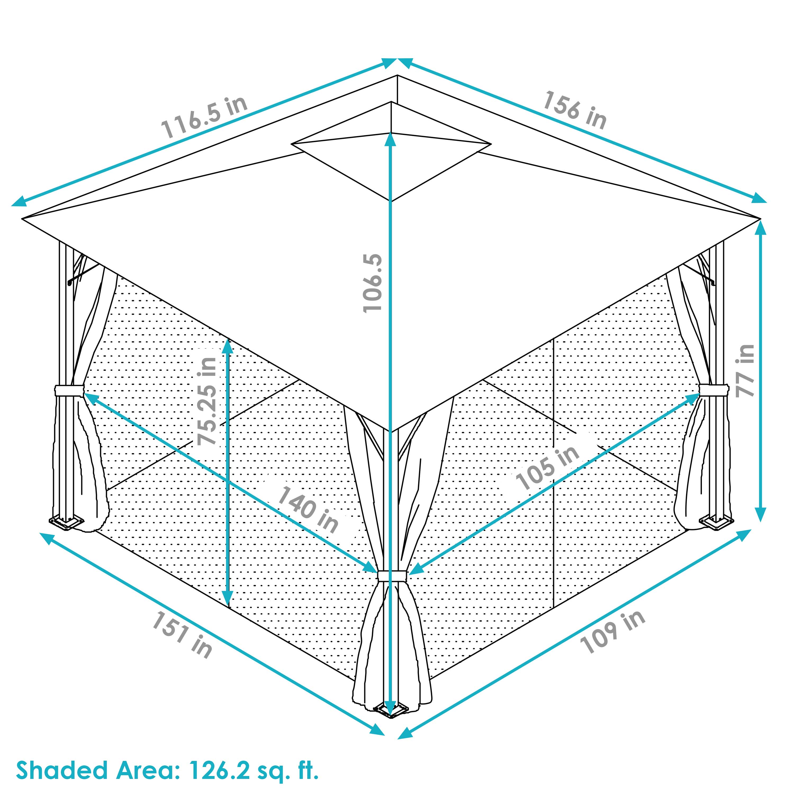 10' x 13' Outdoor Gazebo with Mesh Screens & Privacy Walls - Perfect for Patio, Backyard, and Garden Relaxation