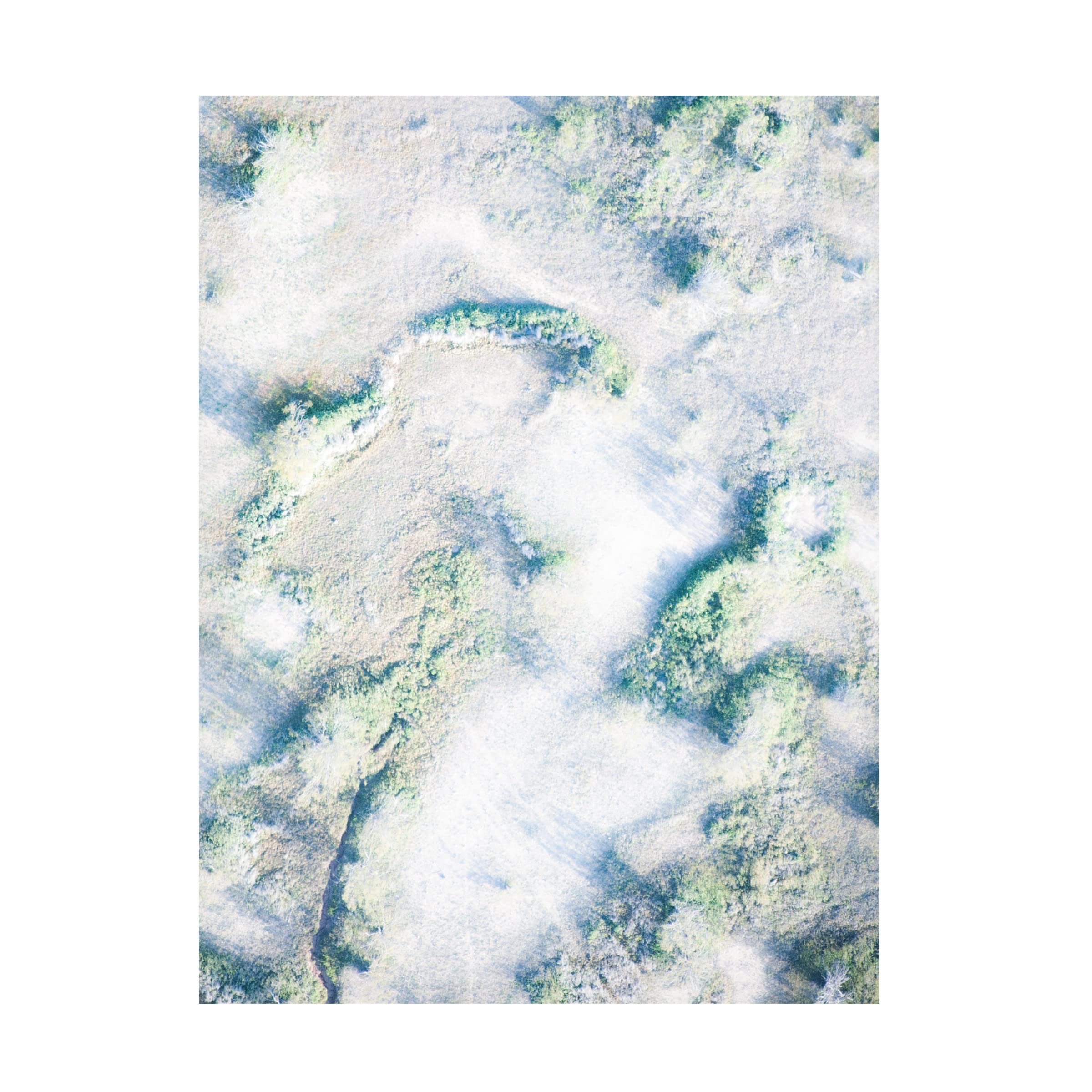 Blue Palomino 'Topography Through The Fog' Canvas Wall Art Print - Modern Landscape Painting for Living Room, Bedroom & Office Decor