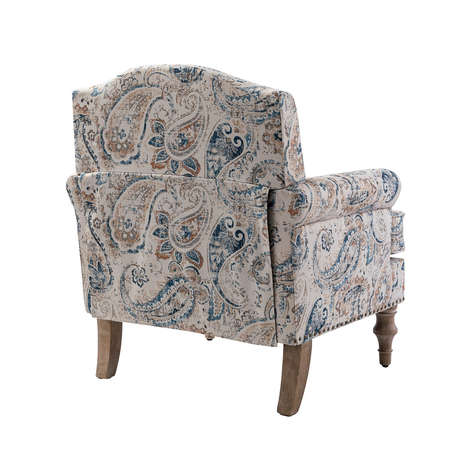 Raphael Farmhouse Armchair with Wooden Legs - Sturdy Frame Accent Chair for Living Room, Bedroom & Office (Multiple Styles Available)