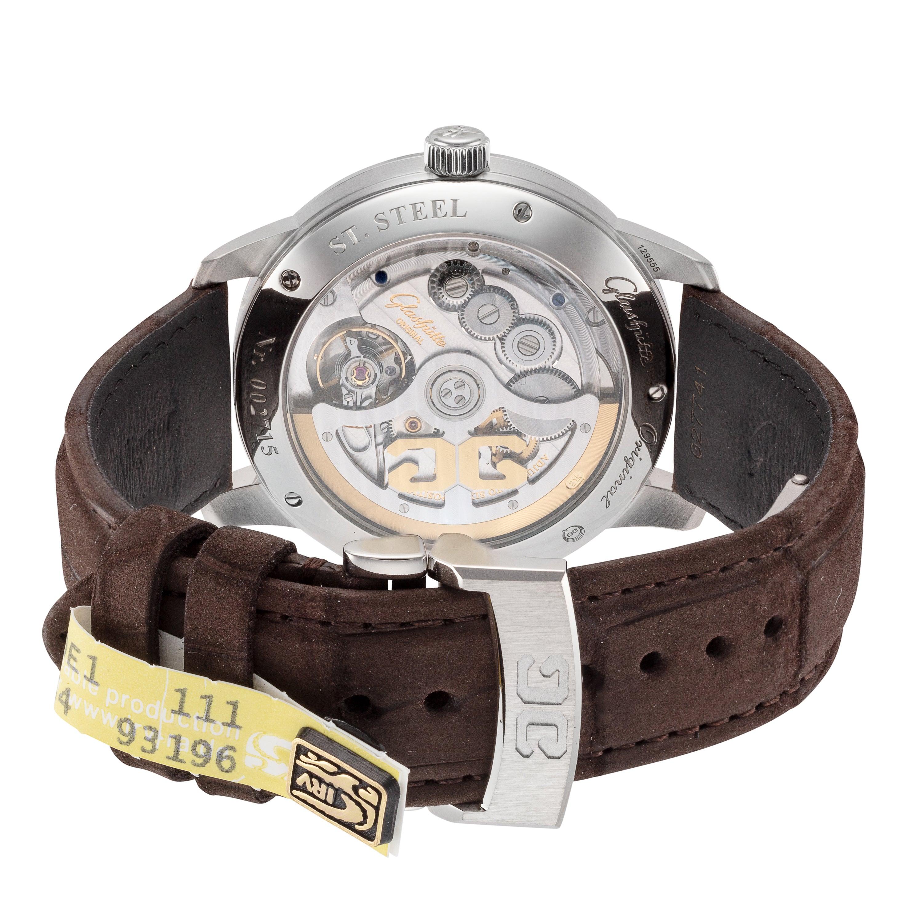Glashutte Original Senator Excellence Panorama Date Stainless Steel Men's Watch - Luxury Automatic Timepiece for Business, Formal Events & Collectors