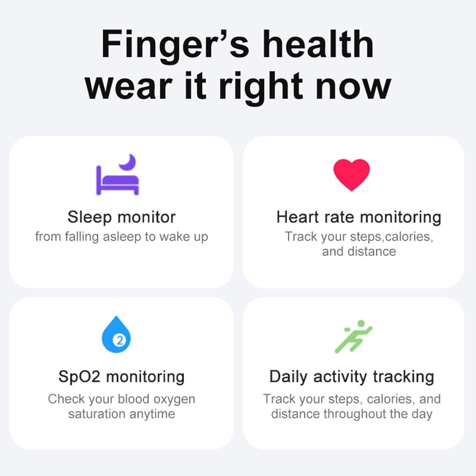 Smart Fitness Tracker Ring - Waterproof Activity Monitor with Heart Rate & Sleep Tracking | Sports, Workout & Daily Health Wearable (Black, Size 10) for Gym, Running & Sleep Monitoring