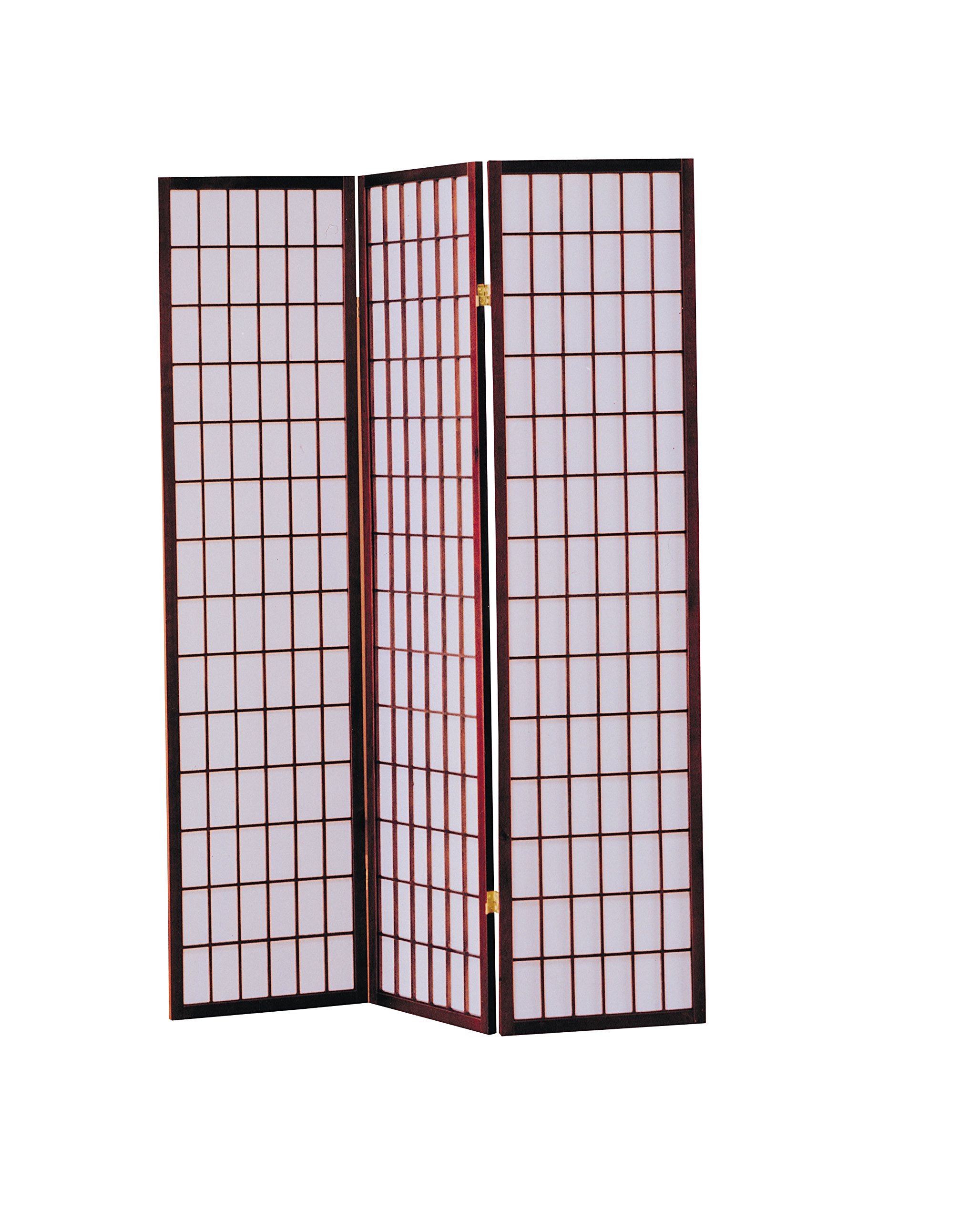 Acme Furniture Naomi 3-Panel Wooden Room Divider Screen in Cherry Finish | Privacy Partition for Bedroom, Living Room & Office Decor