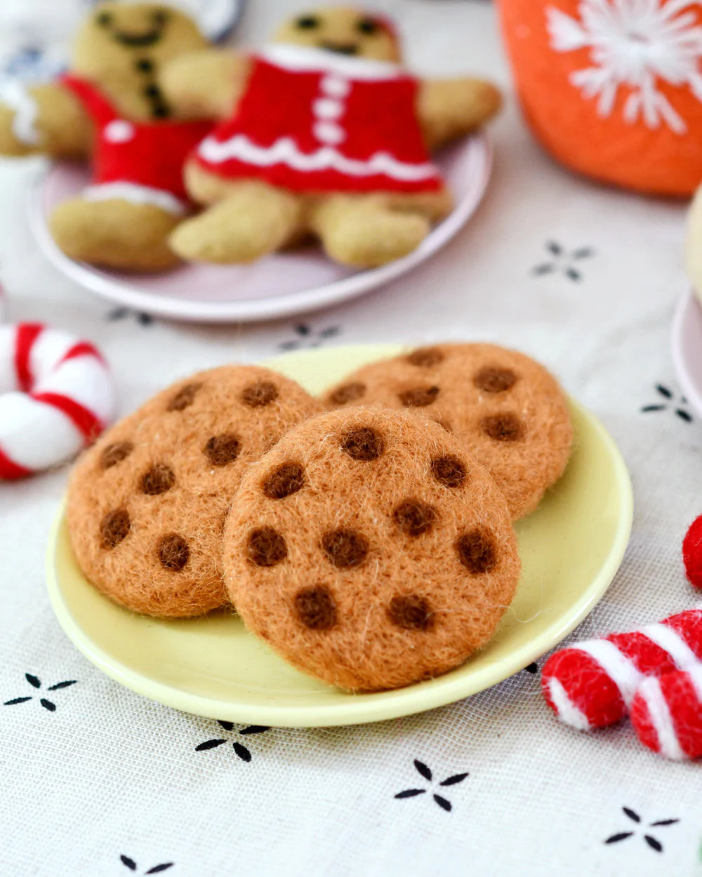 3-Piece Felt Play Food Cookies Set - Realistic Pretend Play for Kids, Toddler Kitchen Toys, Educational Gift for Birthday & Christmas
