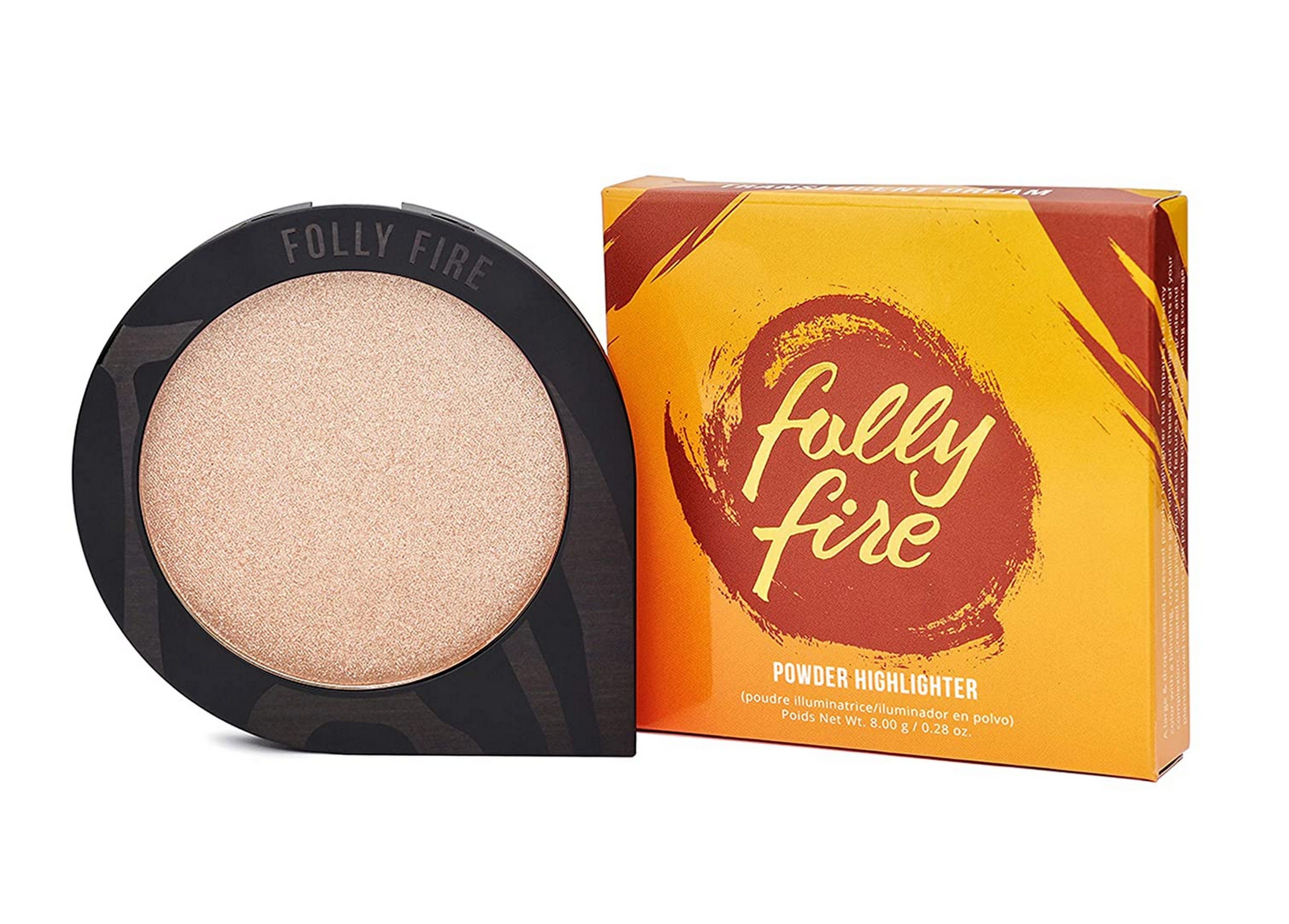 Folly Fire Translucent Dream Powder Highlighter 0.30 oz - Vegan & Cruelty-Free Makeup for Glowing Skin | Perfect for Daily Wear, Special Occasions & Photo Shoots (Reali Tea)