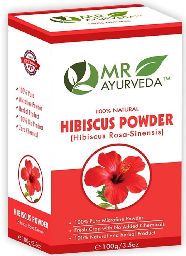 Organic Hibiscus Flower Powder for Face & Hair Care | 100% Natural Hibiscus Powder for All Skin & Hair Types | No Added Chemicals | 100g | DIY Beauty, Hair Growth & Skin Brightening Treatments