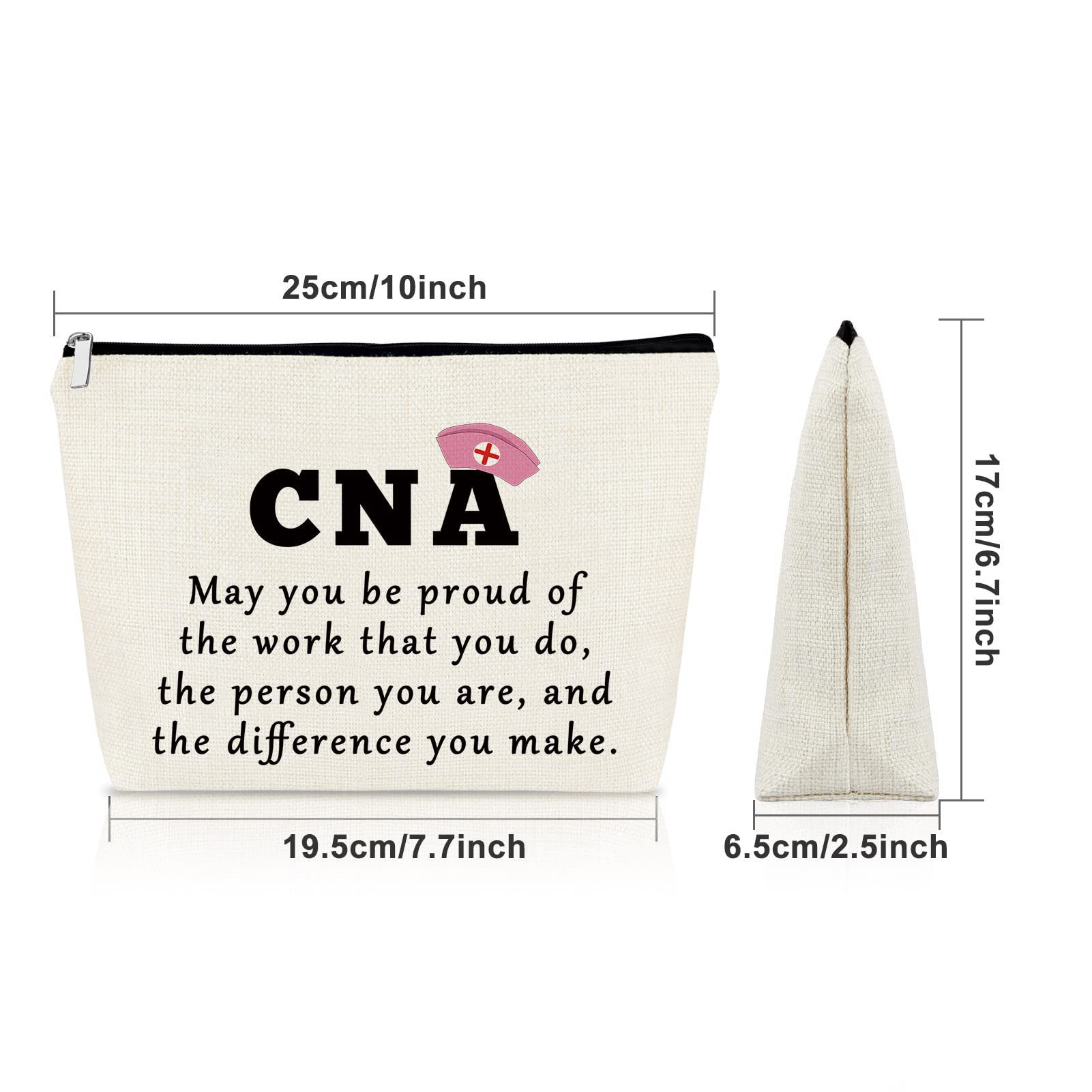 **Premium CNA Week Gifts - Makeup Bag for Certified Nursing Assistants | Nurse Practitioner & Nursing Graduation Gifts for Women | Cosmetic Bag for Sister, Birthday & Christmas | Ideal for Work, Travel & Daily Use**