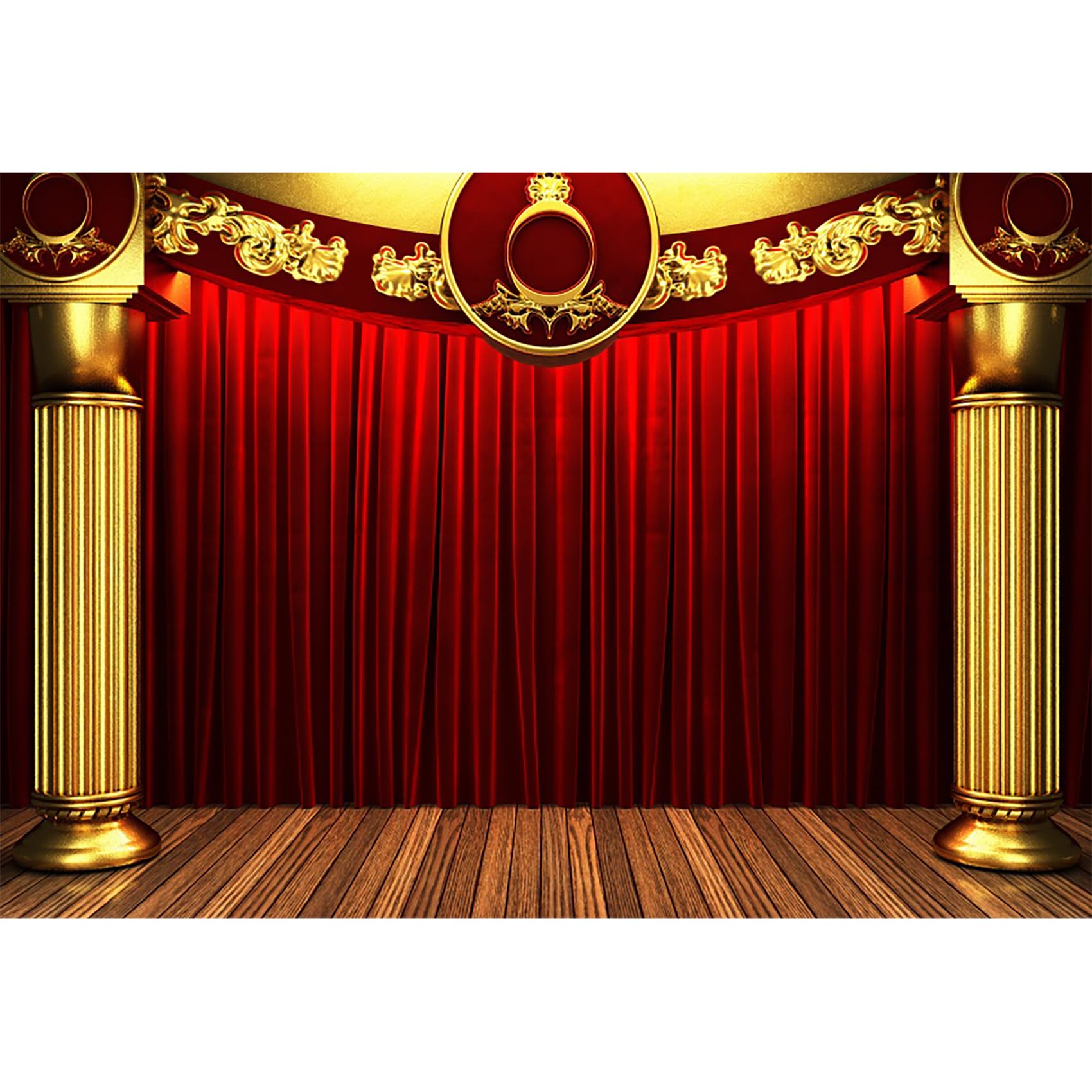 Baocicco 15x10ft Red Theater Stage Backdrop - Photography Background with Red Curtains for Plays, Shows, Birthday Parties & Baby Showers | Studio Video Props & Photo Booth Decor for Professional Photography & Events