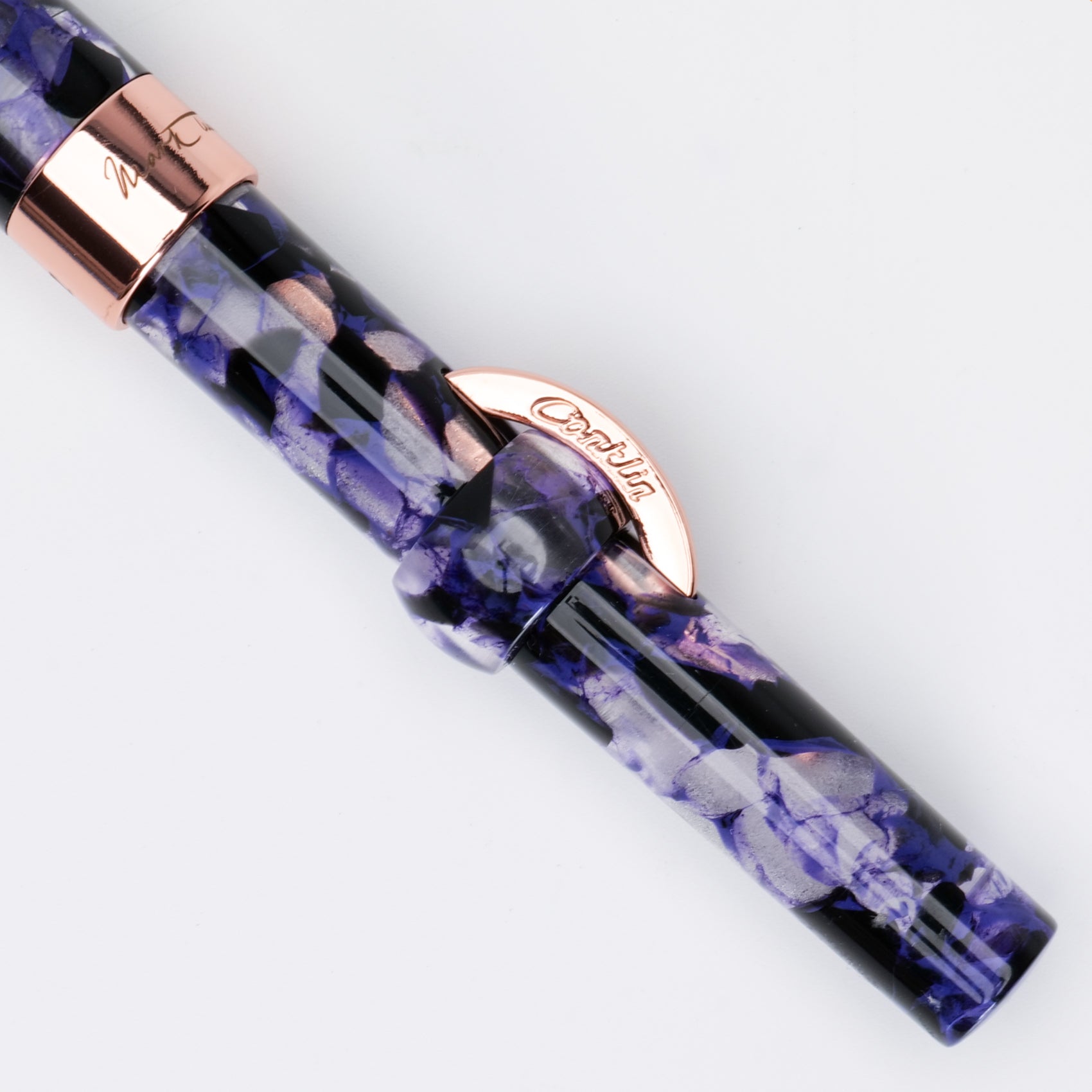 Conklin Mark Twain Crescent Filler Fountain Pen - Purple Fusion Limited Edition - Luxury Writing Pen for Calligraphy, Journaling & Gift Giving
