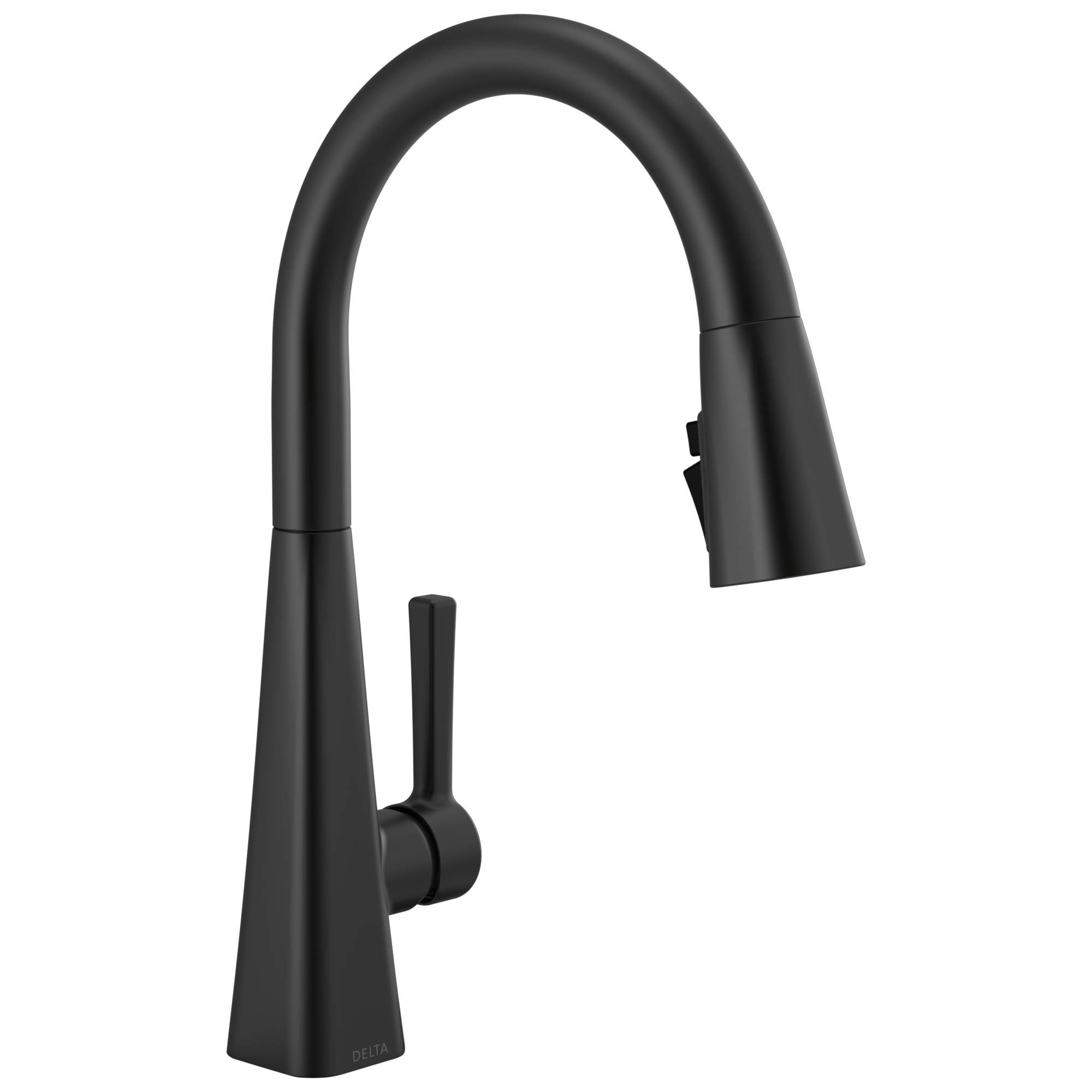 Delta 19802Z-BL-DST Matte Black Kitchen Faucet with Pull Down Sprayer & Magnetic Docking - Modern Single Handle Sink Faucet for Home, Restaurant & Commercial Kitchens | Easy Installation & Durable Finish