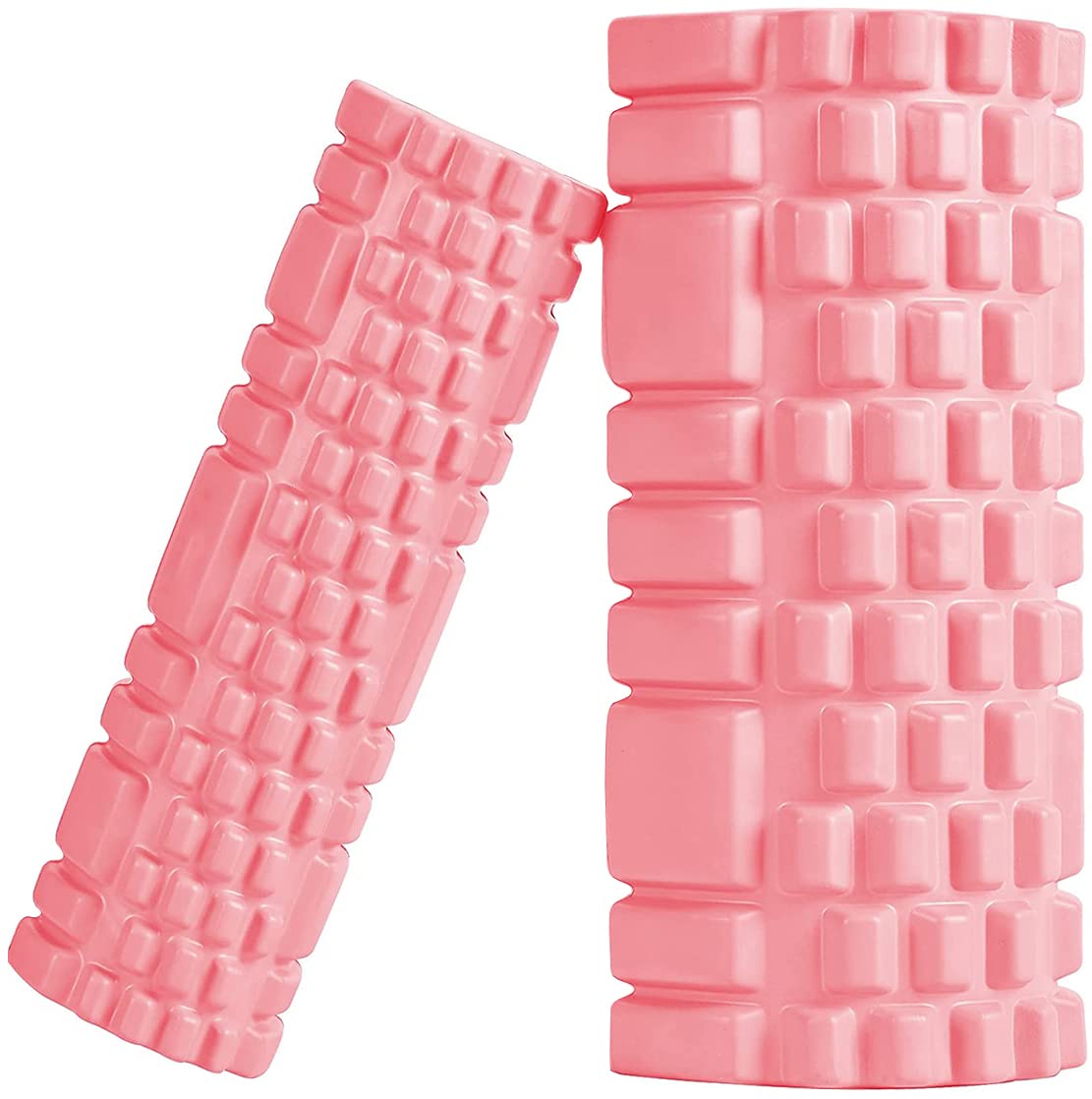 2 Pack High Density Foam Rollers for Deep Tissue Massage - Muscle & Back Recovery, Physical Therapy, Yoga, Pilates & Gym Workouts - Perfect for Home Fitness & Sports Recovery (Pink)