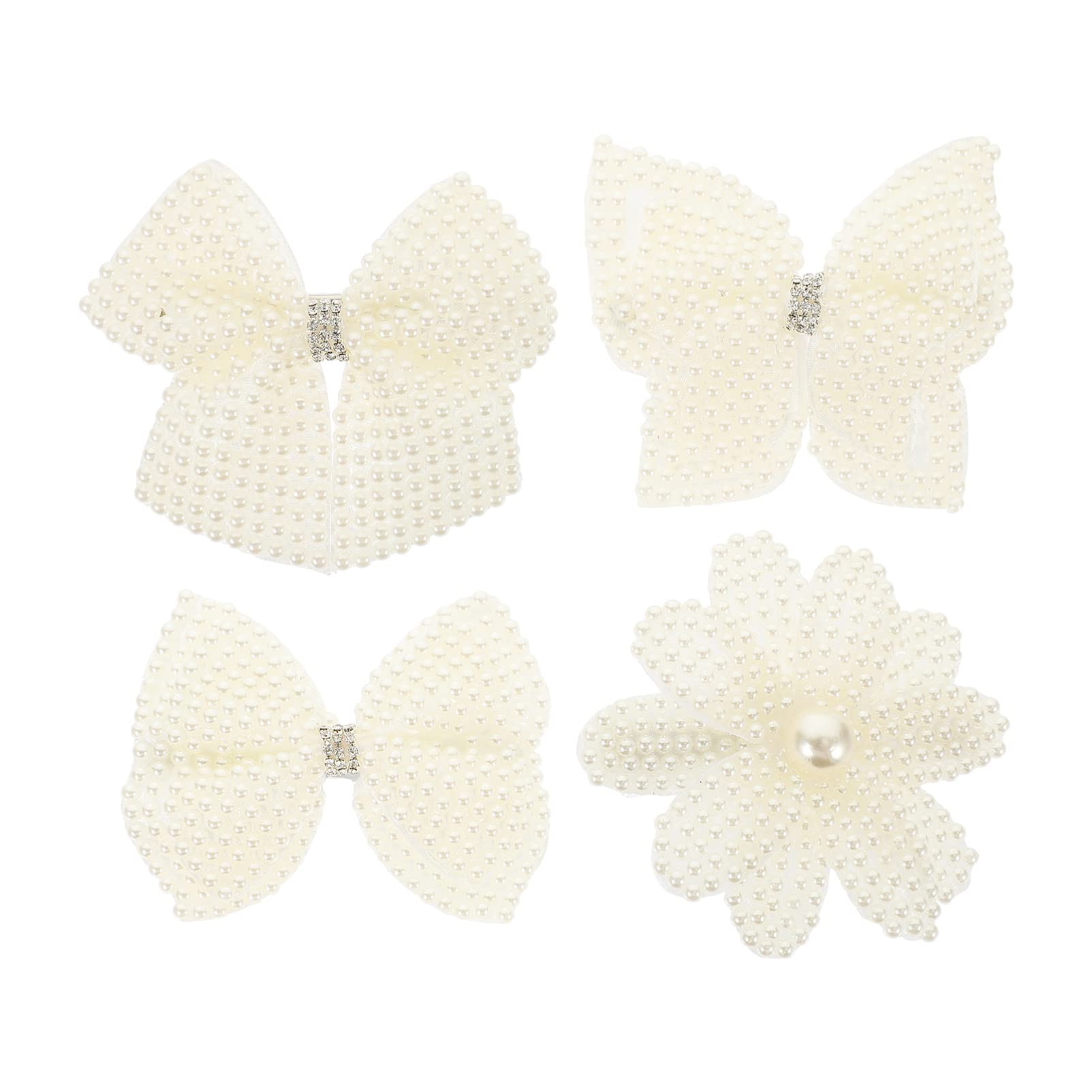 4pcs Pearl Hair Clips for Women & Girls - Elegant Bow Hair Grips for Toddlers, Cosplay Party Headwear - Perfect for Weddings, Prom, Daily Styling & Special Occasions