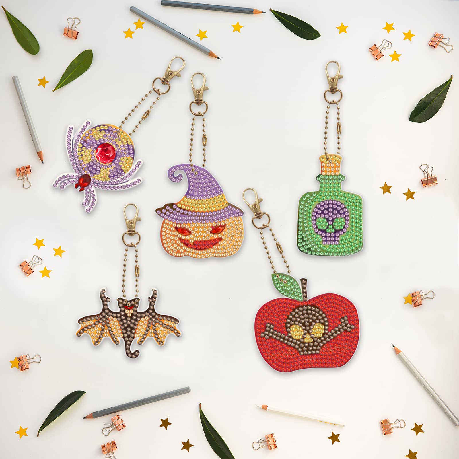 4pcs DIY 5D Diamond Painting Keychain Kits - Full Drill Special Shape Key Ring Set for Kids & Adults | Perfect for Gifts, Home Decor, Craft Projects & Personalized Accessories
