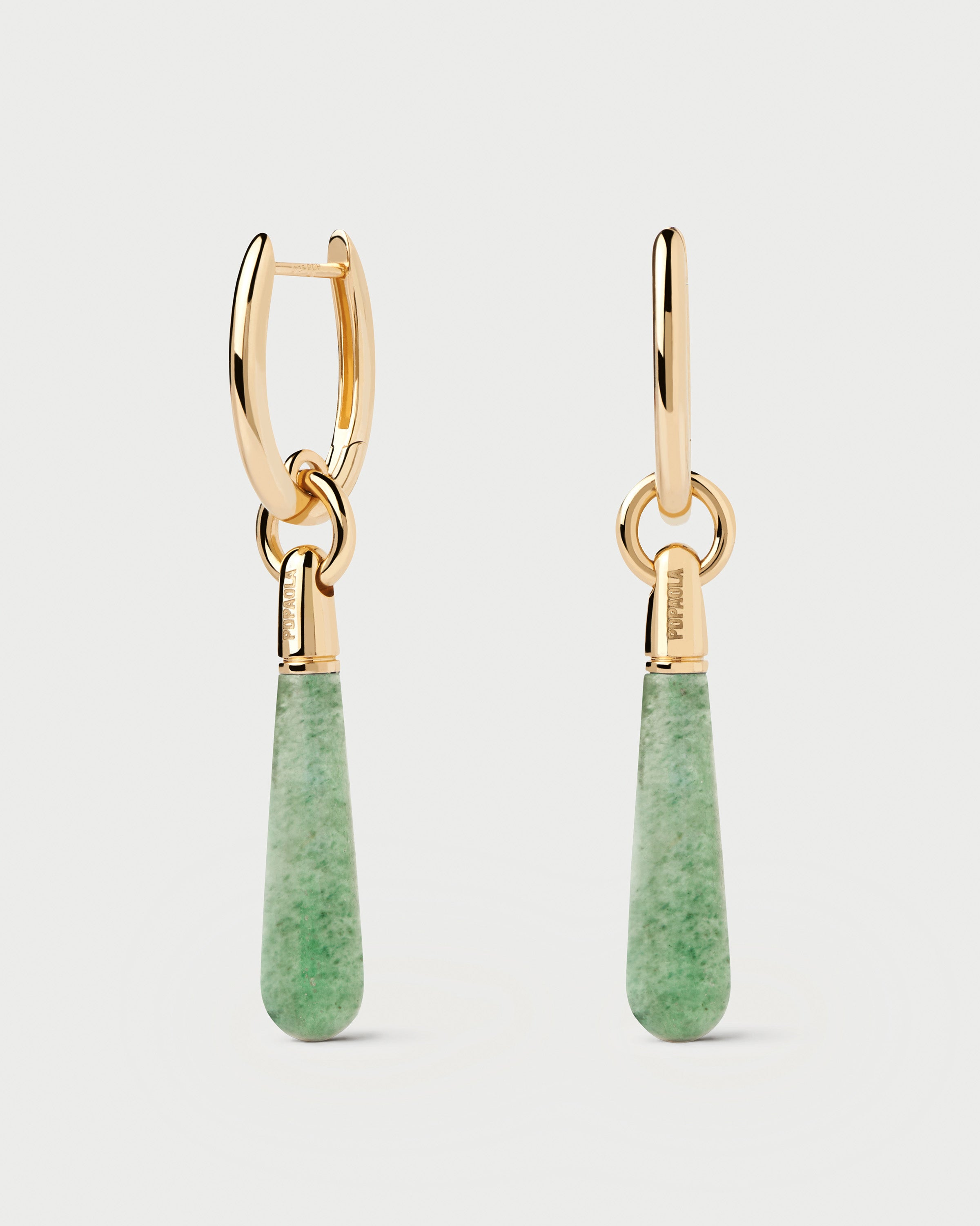 Green Aventurine Large Jupiter Single Hoop Earrings for Women - Healing Crystal Jewelry for Luck & Prosperity | Perfect for Meditation, Yoga & Spiritual Gifts