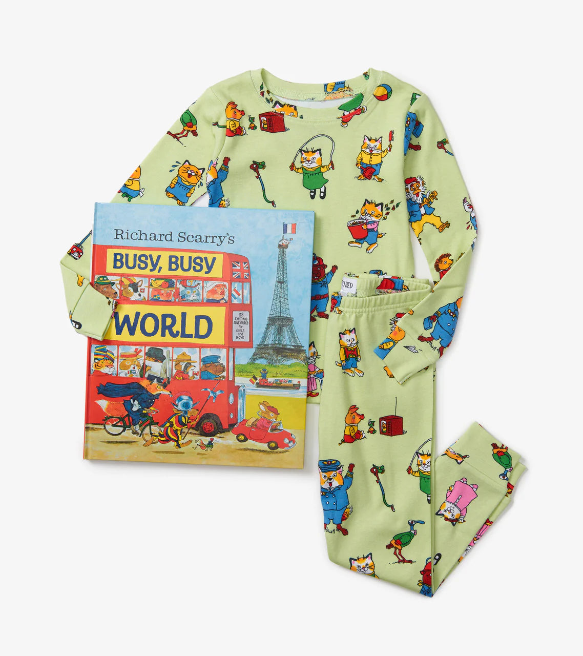 Busy Busy World Book and Pajama Set - Kids Bedtime Story Books with Matching Pajamas - Perfect for Cozy Reading Time and Bedtime Routines