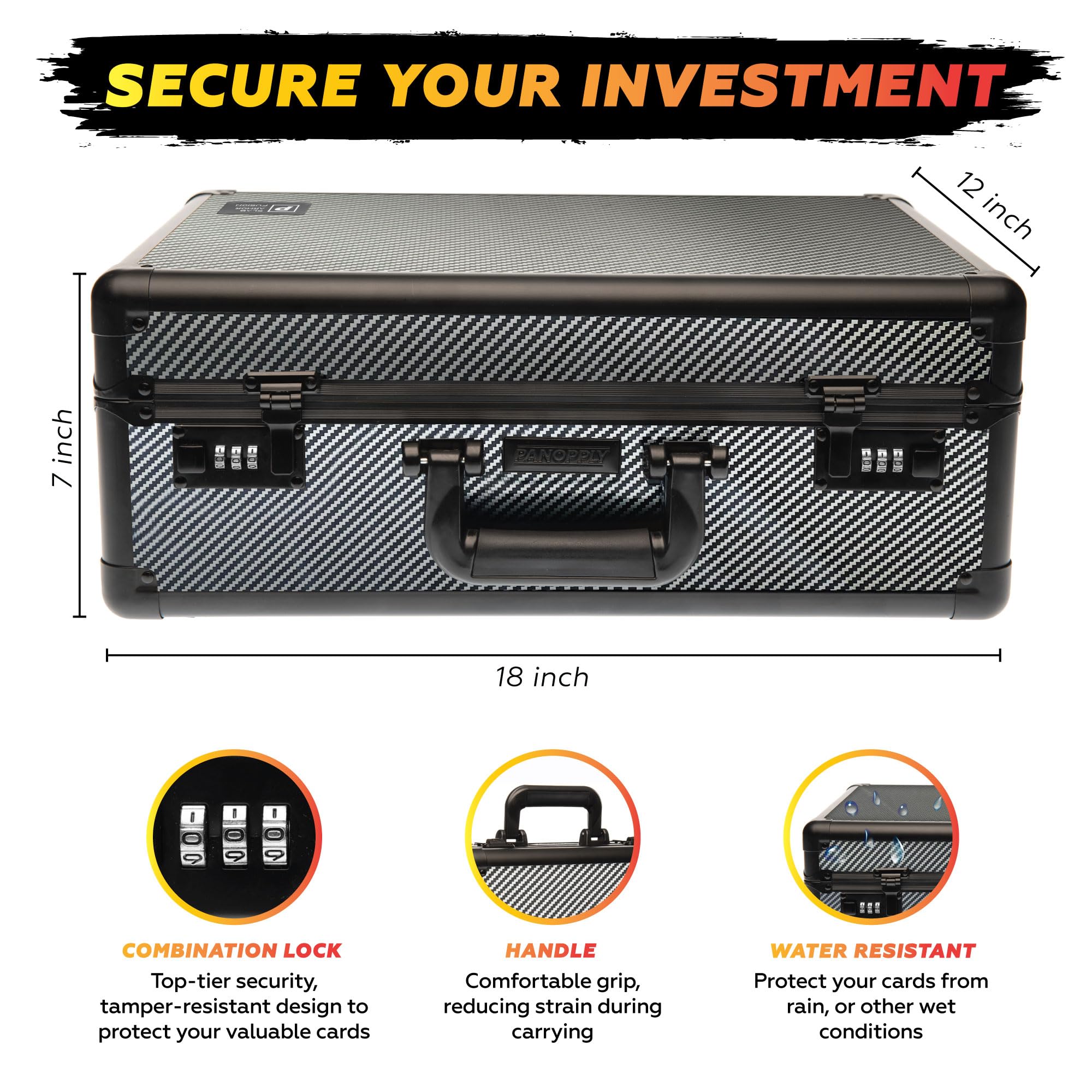 Premium Carbon Fiber PSA Graded Card Storage Box - 160+ Capacity 4-Row Design for Baseball & Sports Cards Protection | Ideal for Collectors, Display Cases & Secure Trading Card Organization