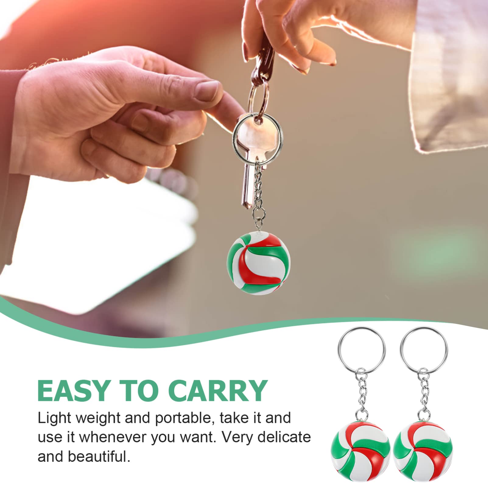 KALLORY 3-Pack Leather Volleyball Keychains - Sporty Keyrings for Volleyball Fans, Women & Men - Perfect for Team Gifts, Party Favors, and Game Day Accessories