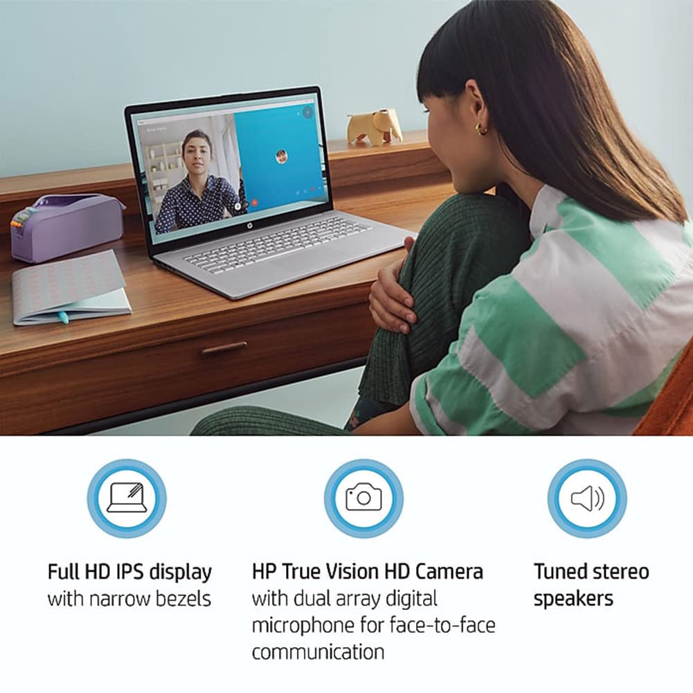 HP 17-inch Laptop with Windows 11 | AMD Ryzen 5 5500U Hexa-Core Processor | 17.3