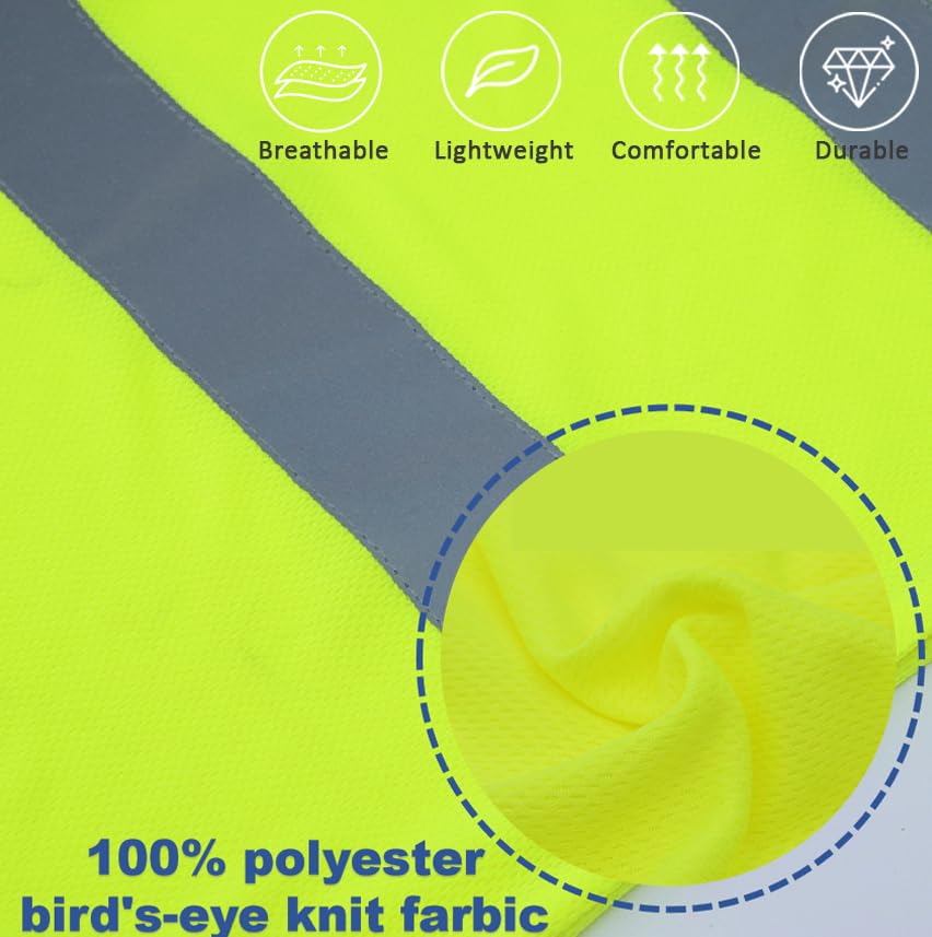 Men's Safety Work T-Shirts - Breathable Athletic Construction Shirts for Summer | Durable & Comfortable for Outdoor Jobs, Sports & Active Lifestyles