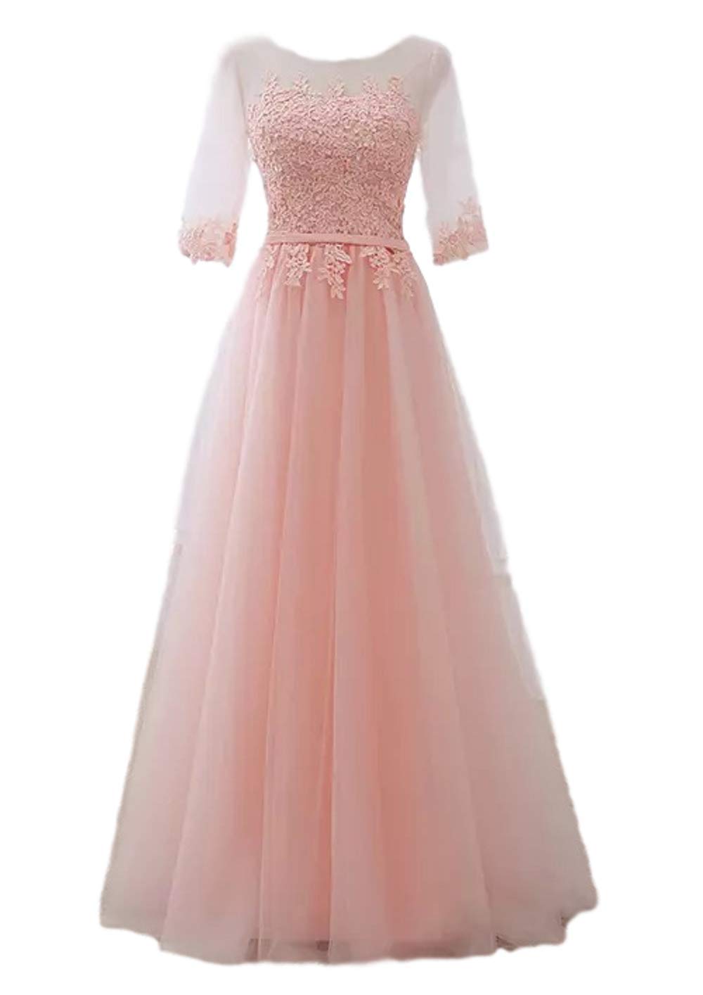 Elegant Women's Long Sleeve Lace Prom Dress - Bridesmaid & Wedding Evening Gown for Formal Events, Parties & Special Occasions