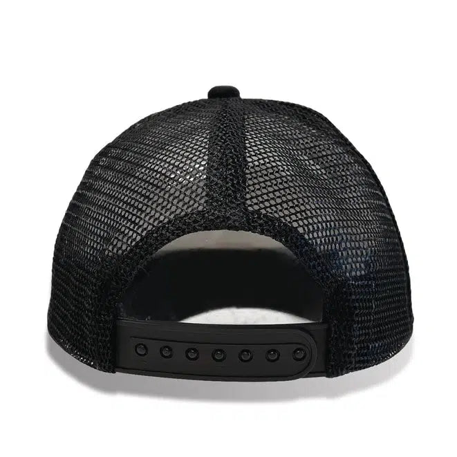 Bubu Black & White Trucker Hat - All Smiles Design | Adjustable Snapback Cap for Men & Women | Perfect for Outdoor Activities, Sports & Casual Wear
