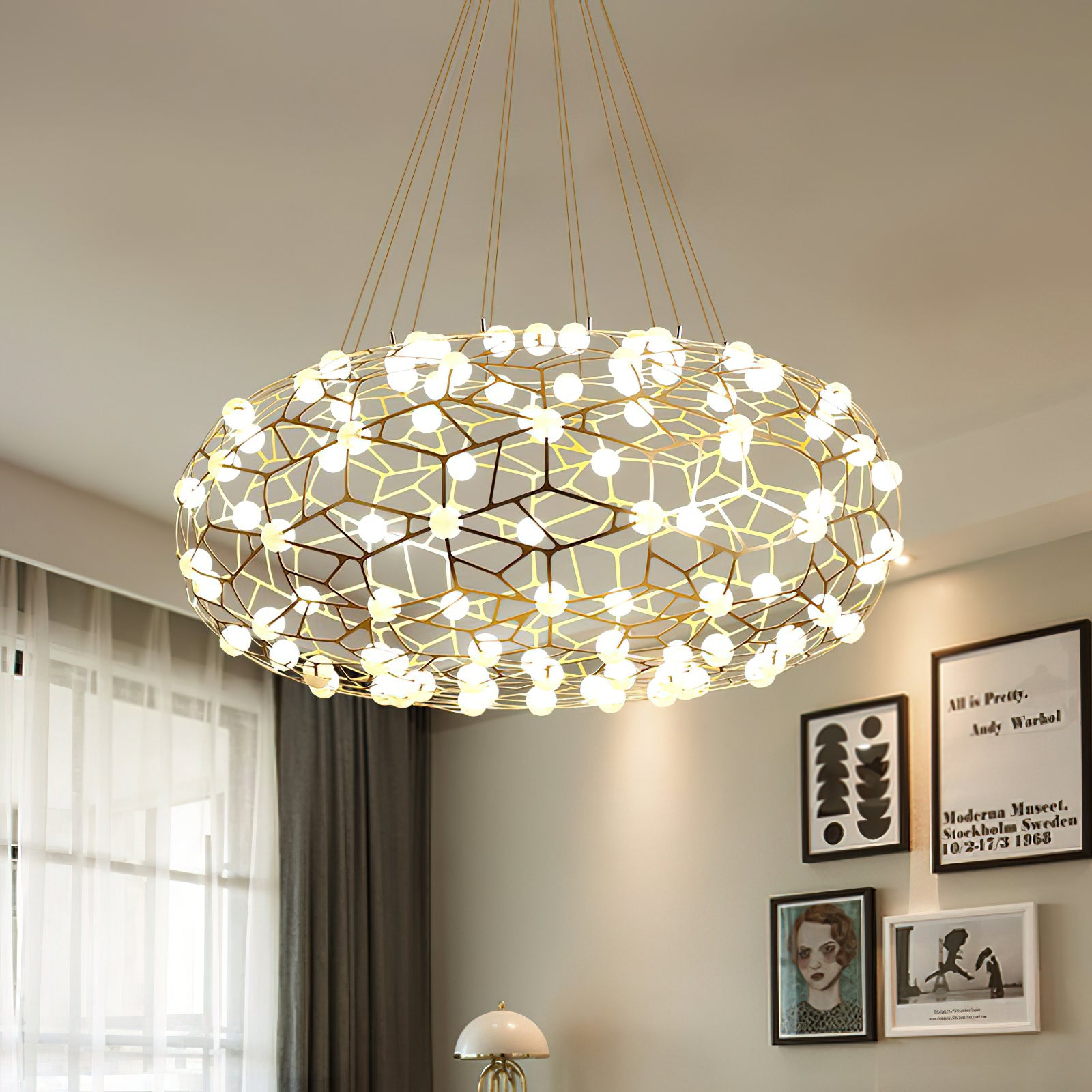 Exquisite Bird's Nest Chandelier - Elegant Crystal Ceiling Light Fixture for Dining Room, Bedroom & Living Room Decor | Perfect for Modern Home, Wedding & Luxury Interior Design