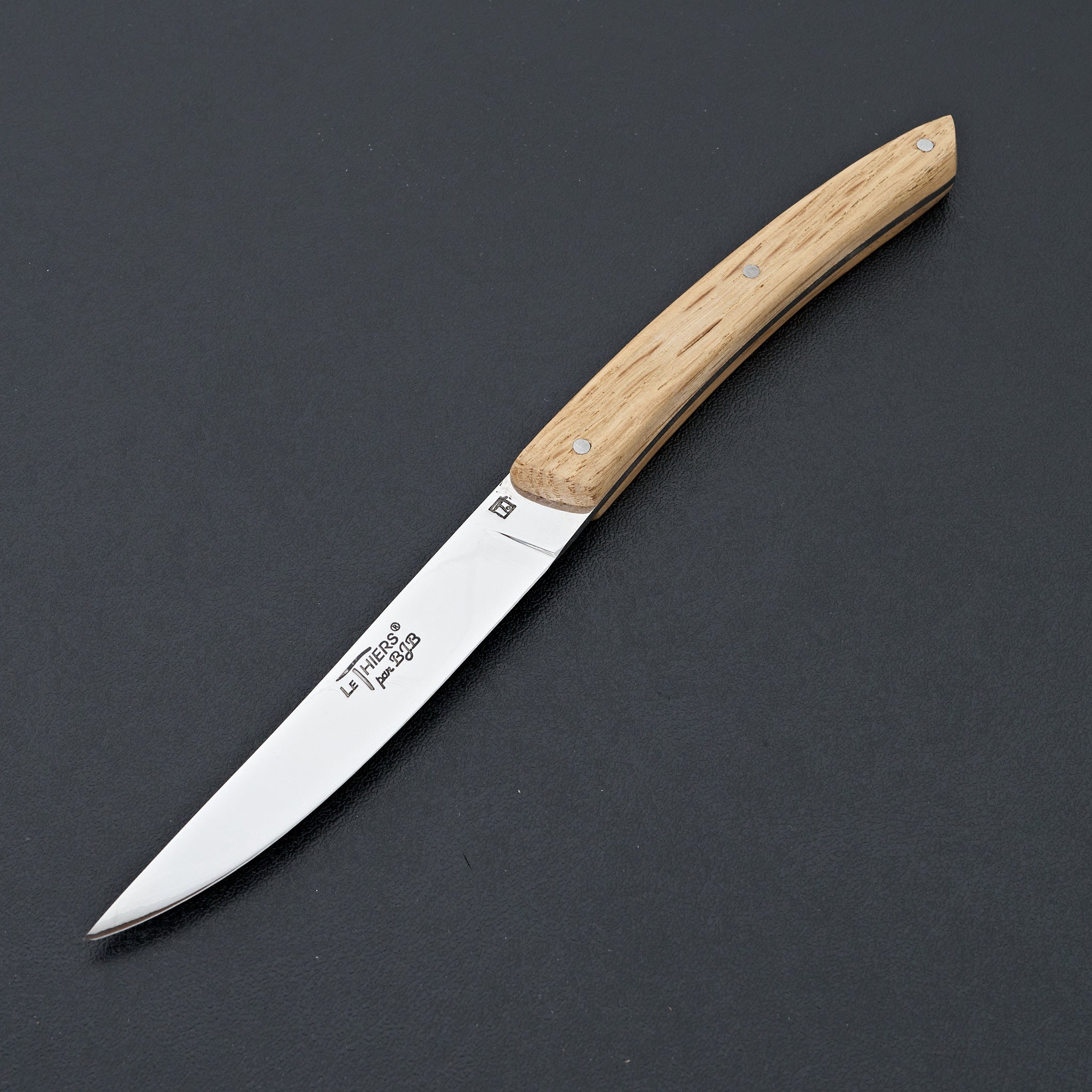 Le Thiers Oak Wood 6-Piece Table Knife Set - Premium French Cutlery for Dining, Kitchen & Gifting | Perfect for Steak, Cheese & Charcuterie Boards