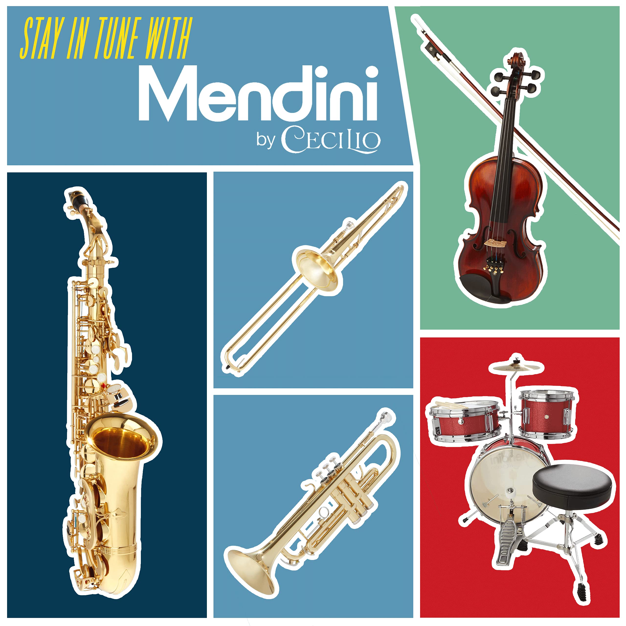 Mendini by Cecilio Bb Trumpet - Professional & Beginner Brass Instrument with Case, Cleaning Cloth, Valve Oil & Gloves - Perfect for Students, Kids & Adults - Ideal for School Bands, Jazz Ensembles & Home Practice