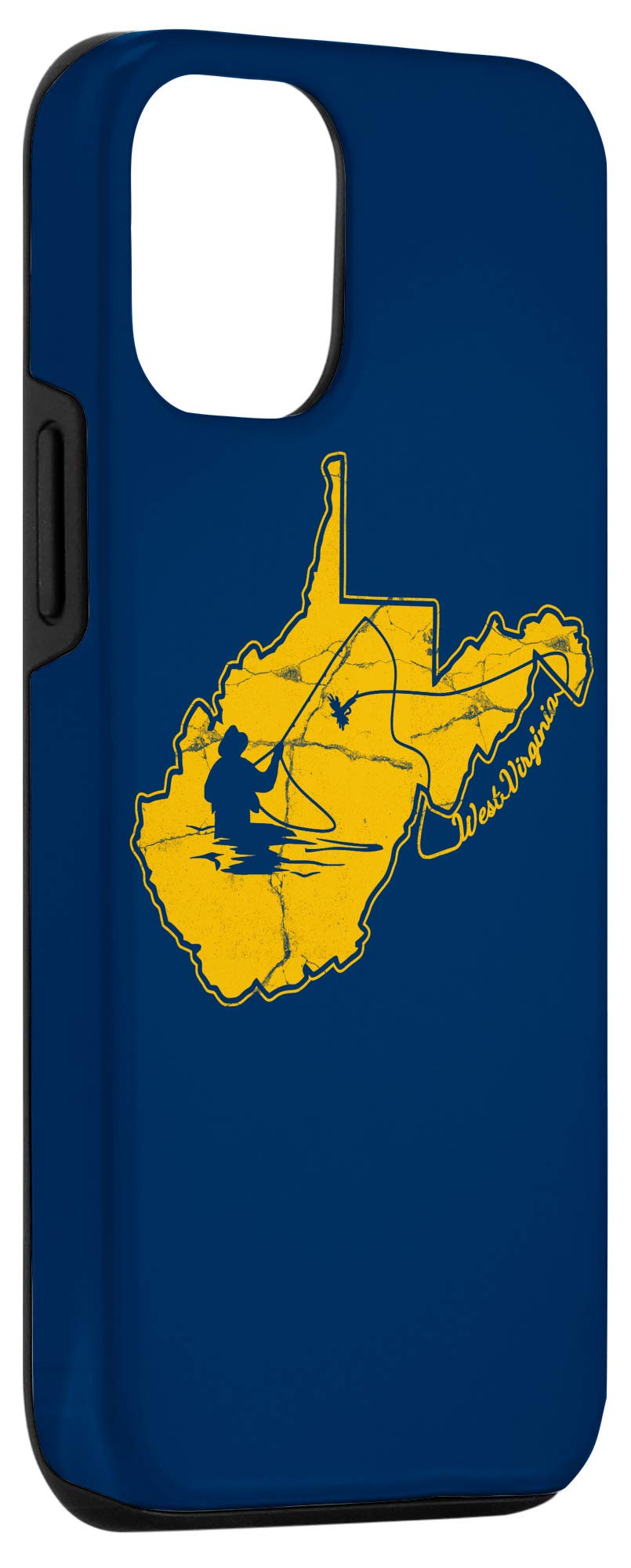 Premium iPhone 12/12 Pro Case - West Virginia Mountain Gold & Blue Fly Fishing Design | Durable Protective Cover for Outdoor Enthusiasts & WV Proud Supporters | Perfect for Fishing Trips, Hiking Adventures & Daily Use