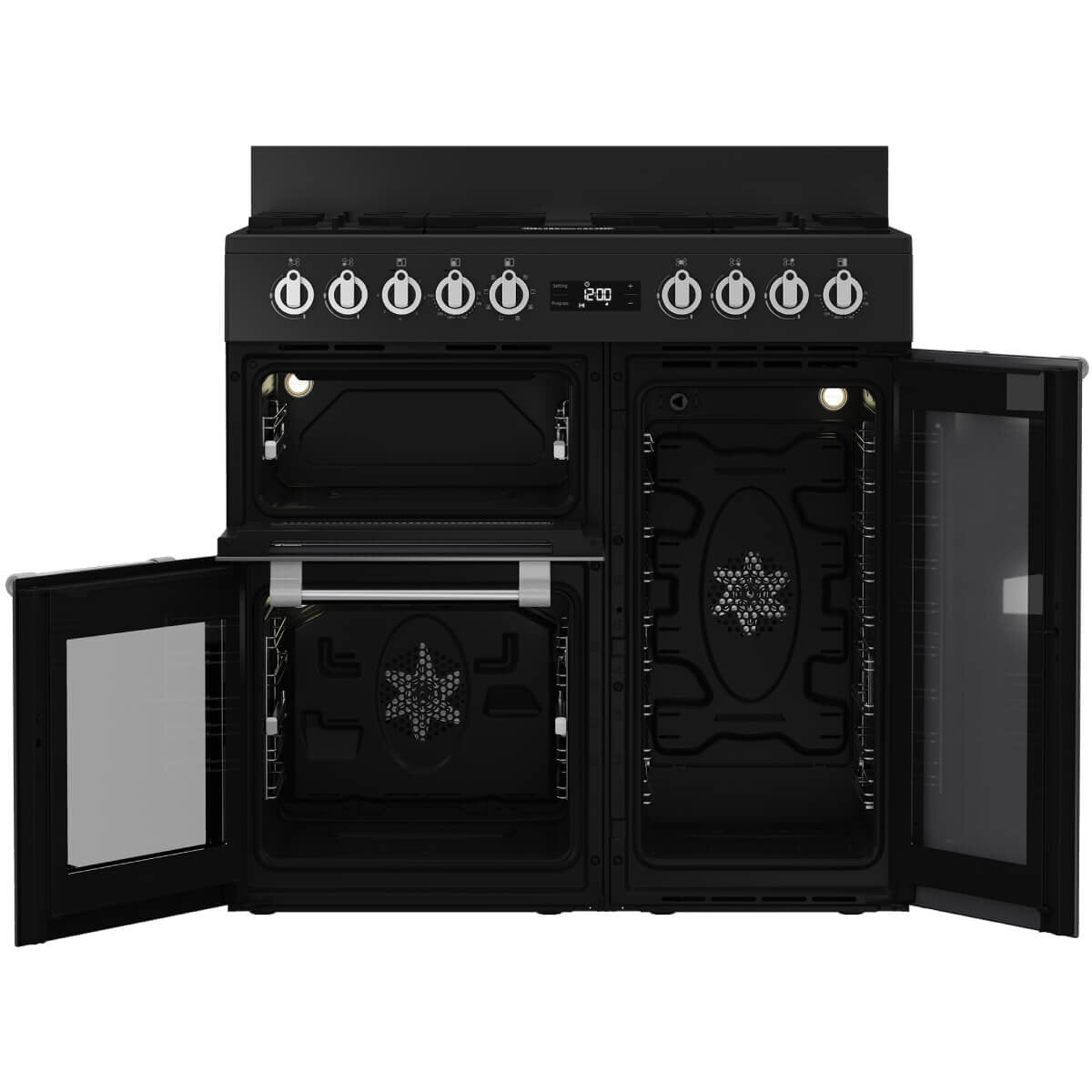 Beko 90cm Freestanding Dual Fuel Range Cooker - 5 Burner Gas Hob & Electric Oven, Anthracite (BRC916GMAN) | Perfect for Modern Kitchens, Baking & Family Cooking