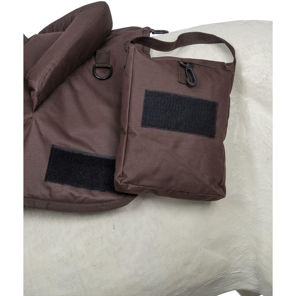 Durable Polypropylene Bareback Pad with Accessory Bags for Horse Riding - Lightweight & Comfortable Equestrian Training Gear for Trail Rides & Western Riding (Brown)