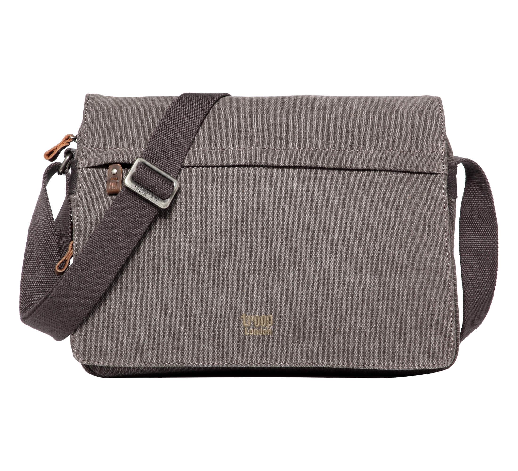 TRP0241 Troop London Classic Canvas Messenger Bag - Stylish & Durable Crossbody Bag for Men & Women - Perfect for Work, Travel & Everyday Use