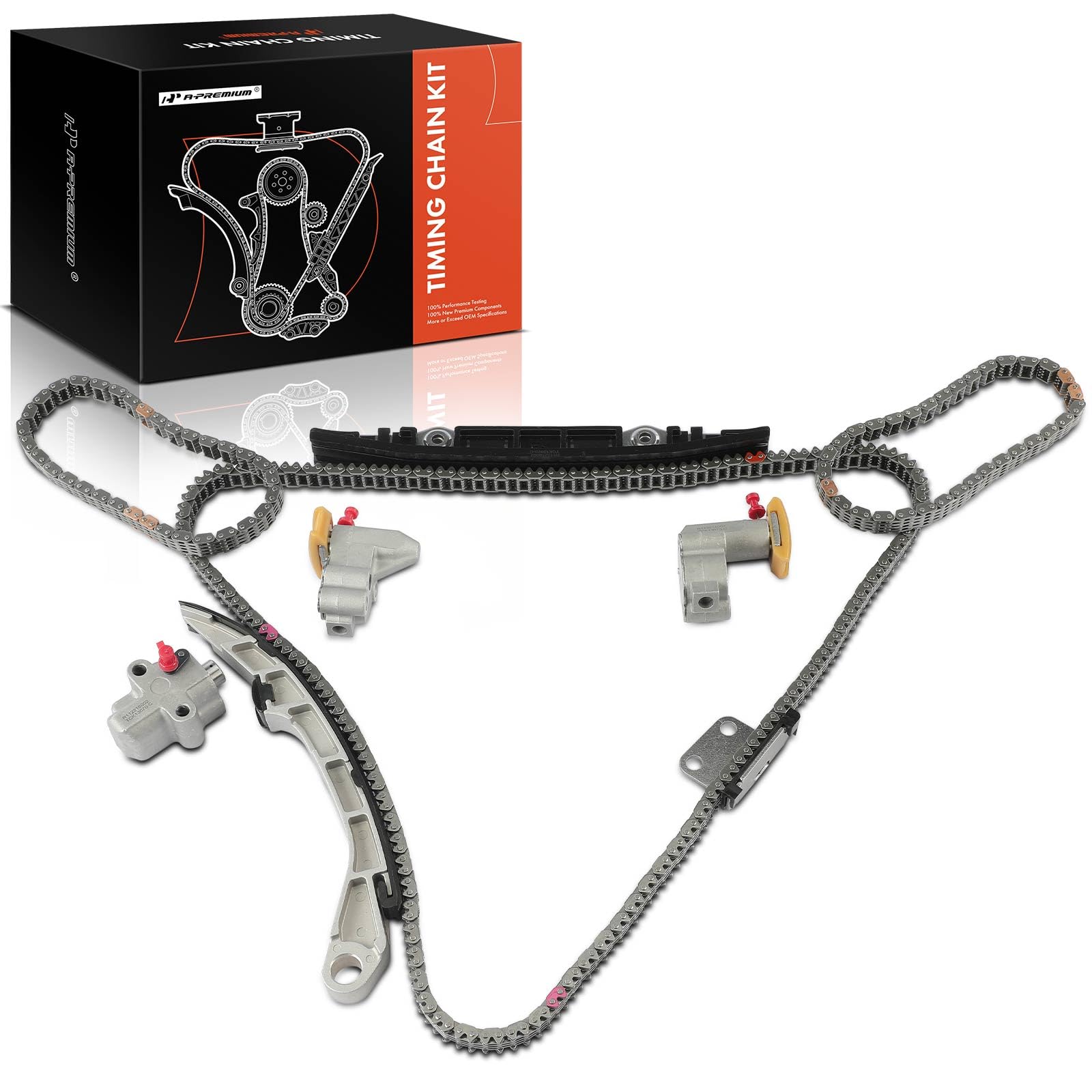 Premium Engine Timing Chain Kit with Tensioner & Guide Rail - Compatible with Nissan Murano 2003-2007, Maxima, Altima, 350Z 2003-2006, M35 & Infiniti FX35 2003-2008, G35 2003-2007, I35, M35 - Fits DOHC 6 Cylinder 3.5L Engines - Perfect for Engine Repair & Maintenance
