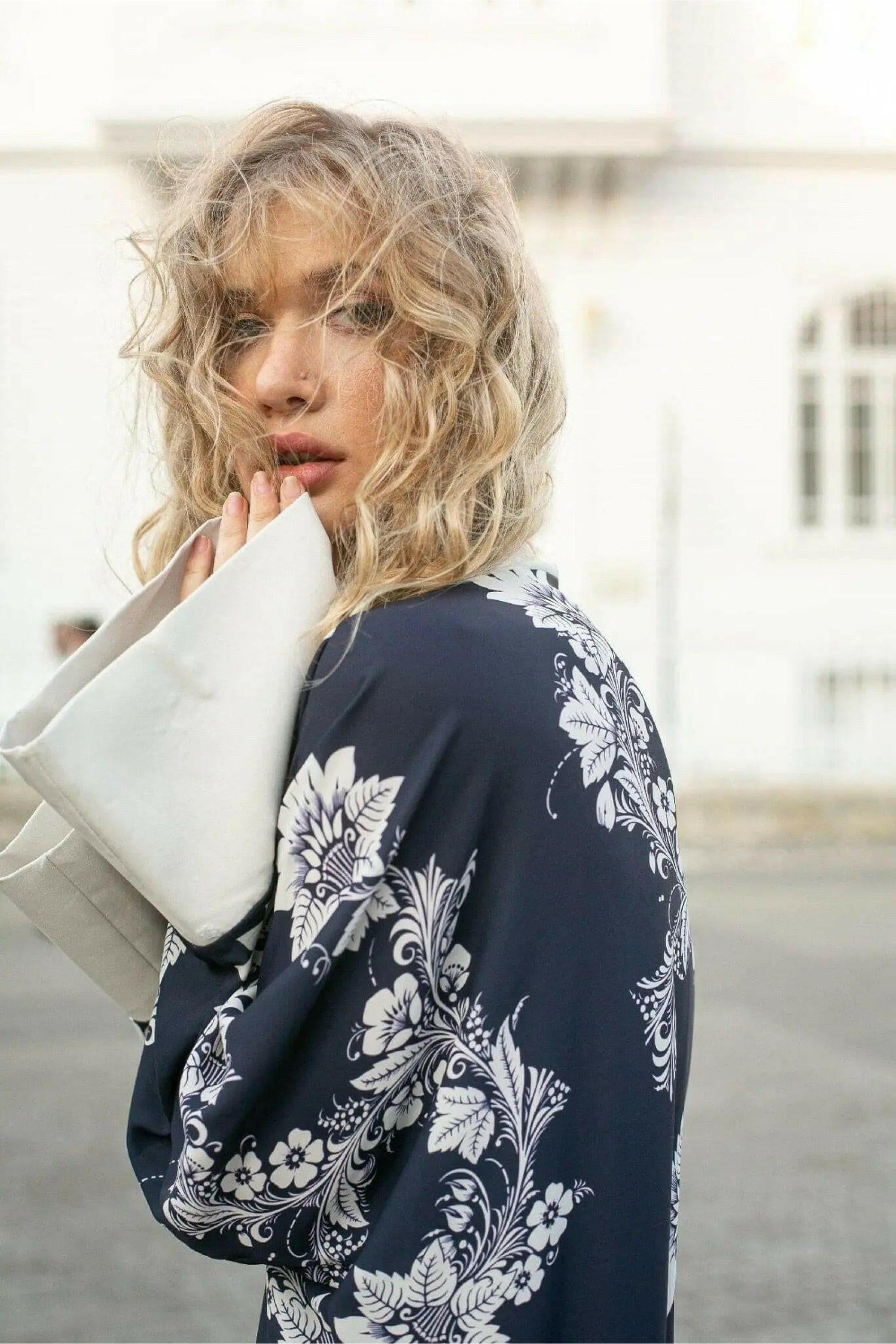 Japanese Inspired Sienna Open Front Kimono Robe - Lightweight Loungewear for Women, Perfect for Spa, Yoga, and Relaxation at Home