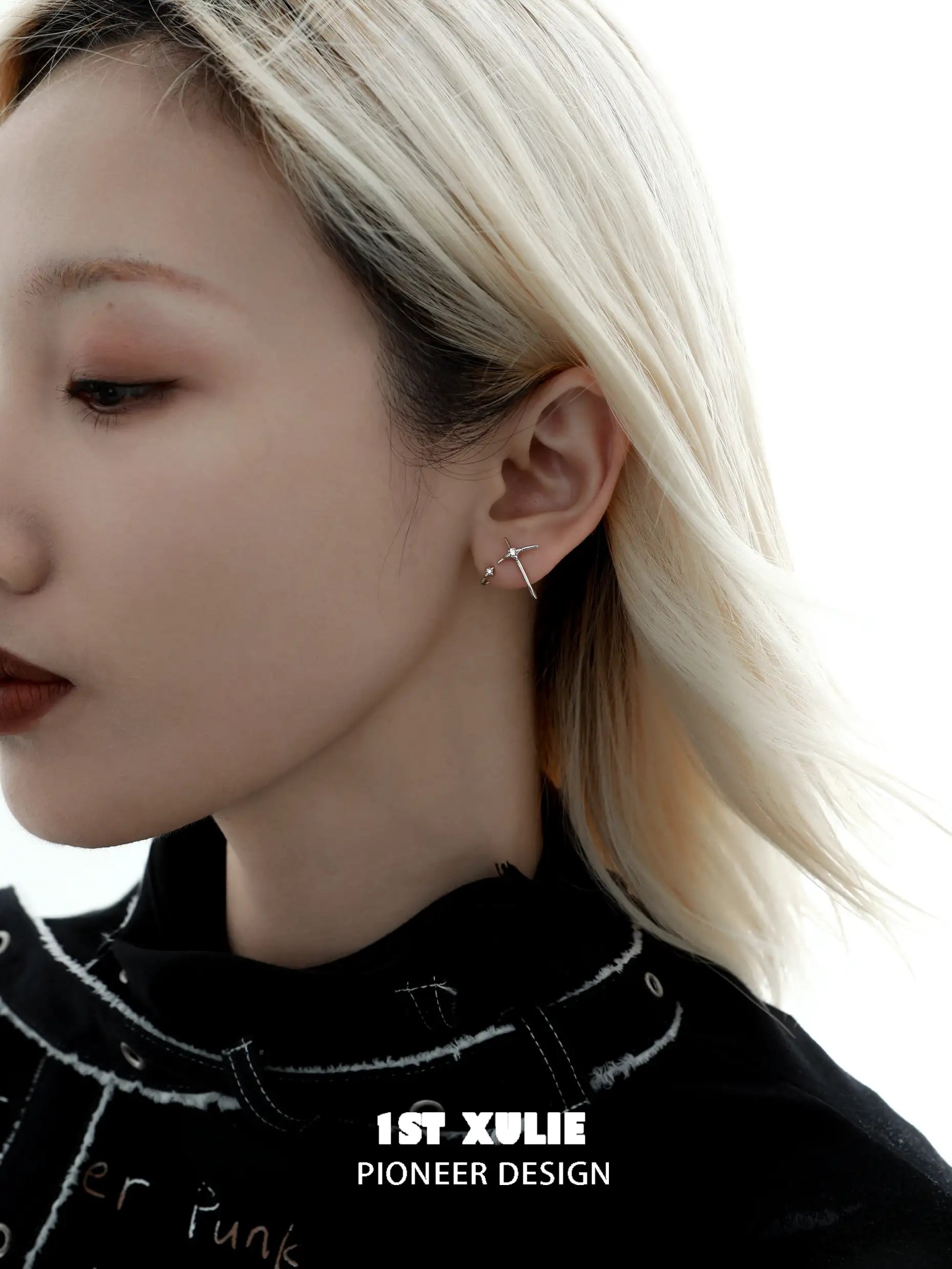 S925 Sterling Silver Hook Shaped Zircon Stud Earrings for Women - Hypoallergenic Fashion Jewelry Gift for Birthday, Anniversary & Valentine's Day