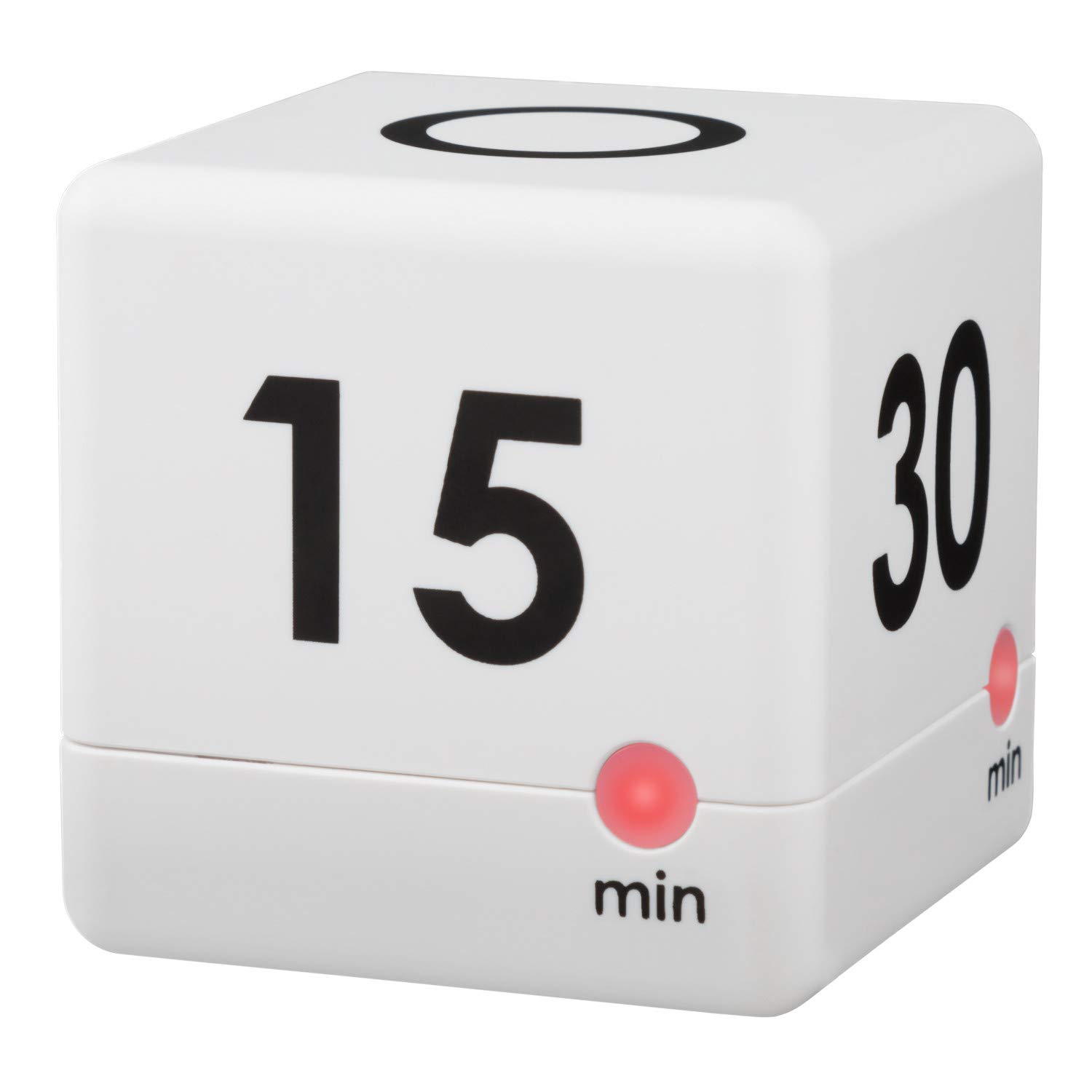 La Crosse Technology 919-186-60WH White Cube Timer - 5/15/30/60 Minute Countdown for Kitchen, Classroom & Office Use