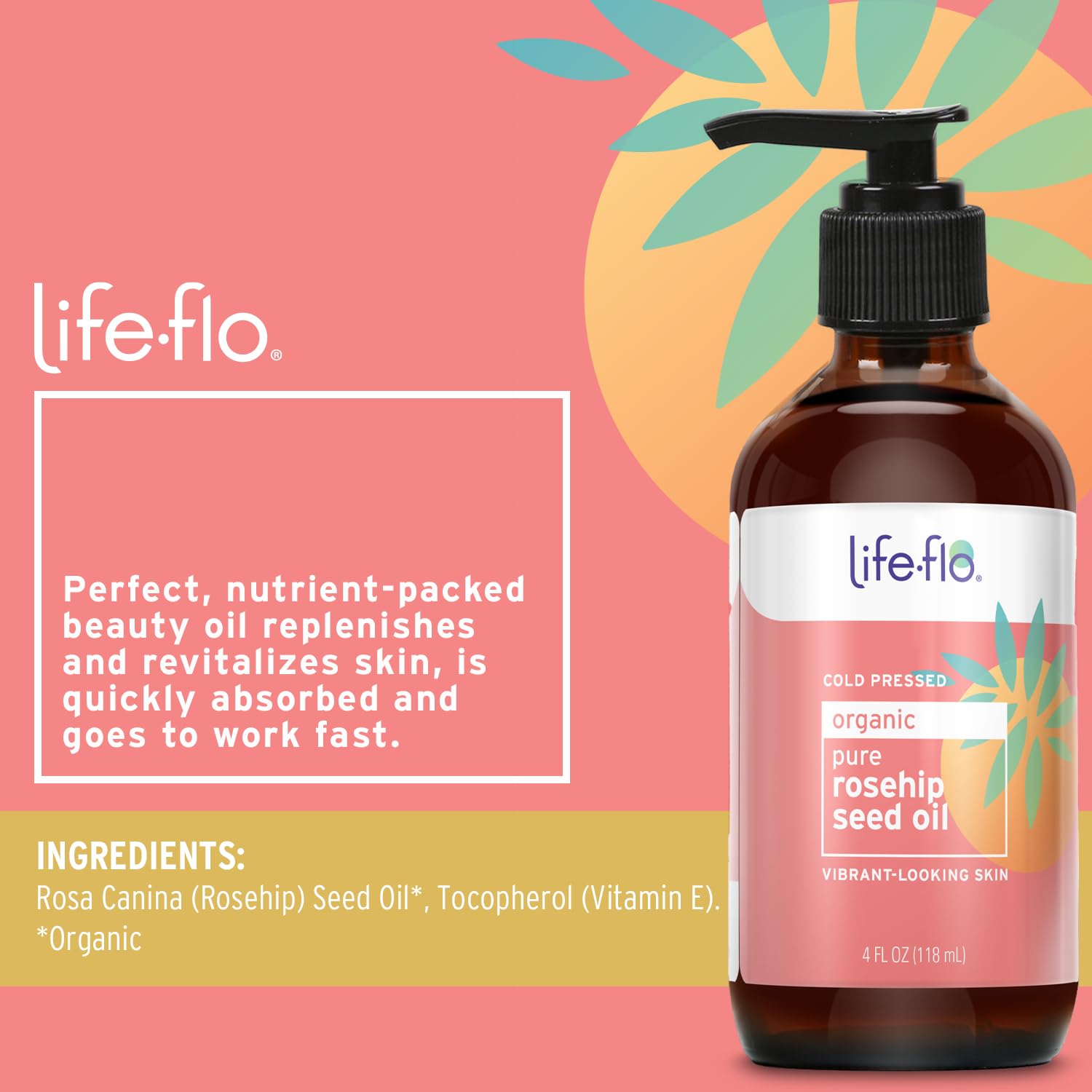 Life-Flo Pure Rosehip Oil for Face & Skin - 4 Oz | Organic Cold-Pressed | Hydrating & Anti-Aging | Perfect for Dry Skin, Wrinkles & Scars