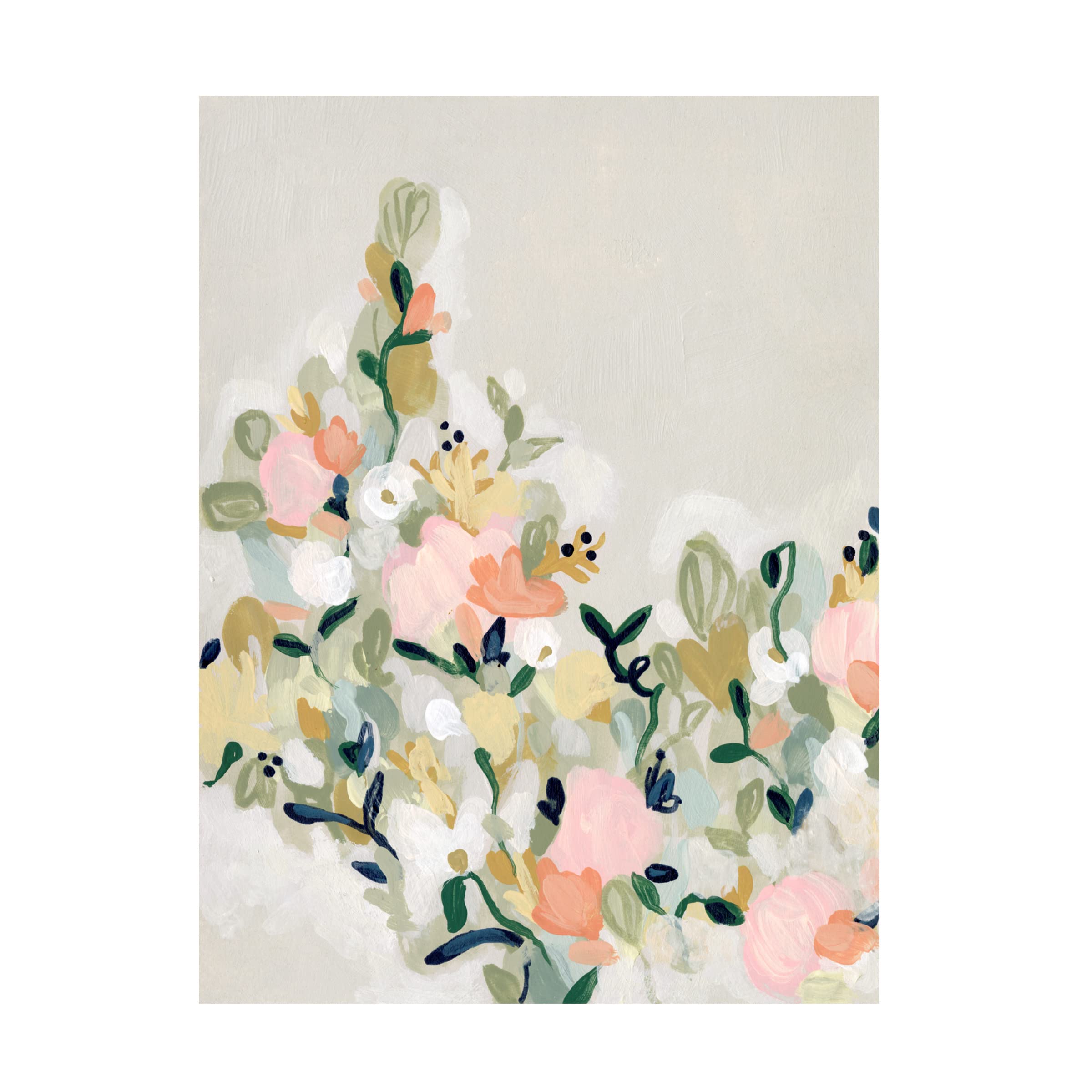 Blushing Blooms II Canvas Wall Art by June Erica Vess - Floral Home Decor for Living Room, Bedroom & Office - Handmade Botanical Painting for Modern Interior Design