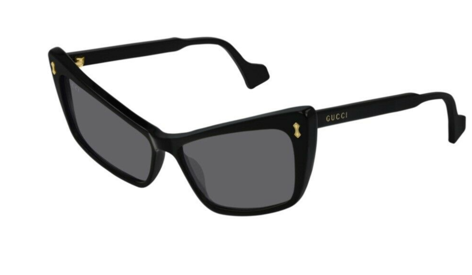 Gucci GG 0626S 001 Cat Eye Sunglasses for Women - Black/Grey Polarized Lenses - Fashionable UV Protection Shades for Driving, Beach & Outdoor Activities