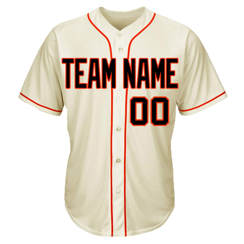 Custom Youth Cream Full Button Baseball Jersey - Embroidered Team Name, Player Name & Numbers - Perfect for Little League, Team Uniforms & Fan Gear