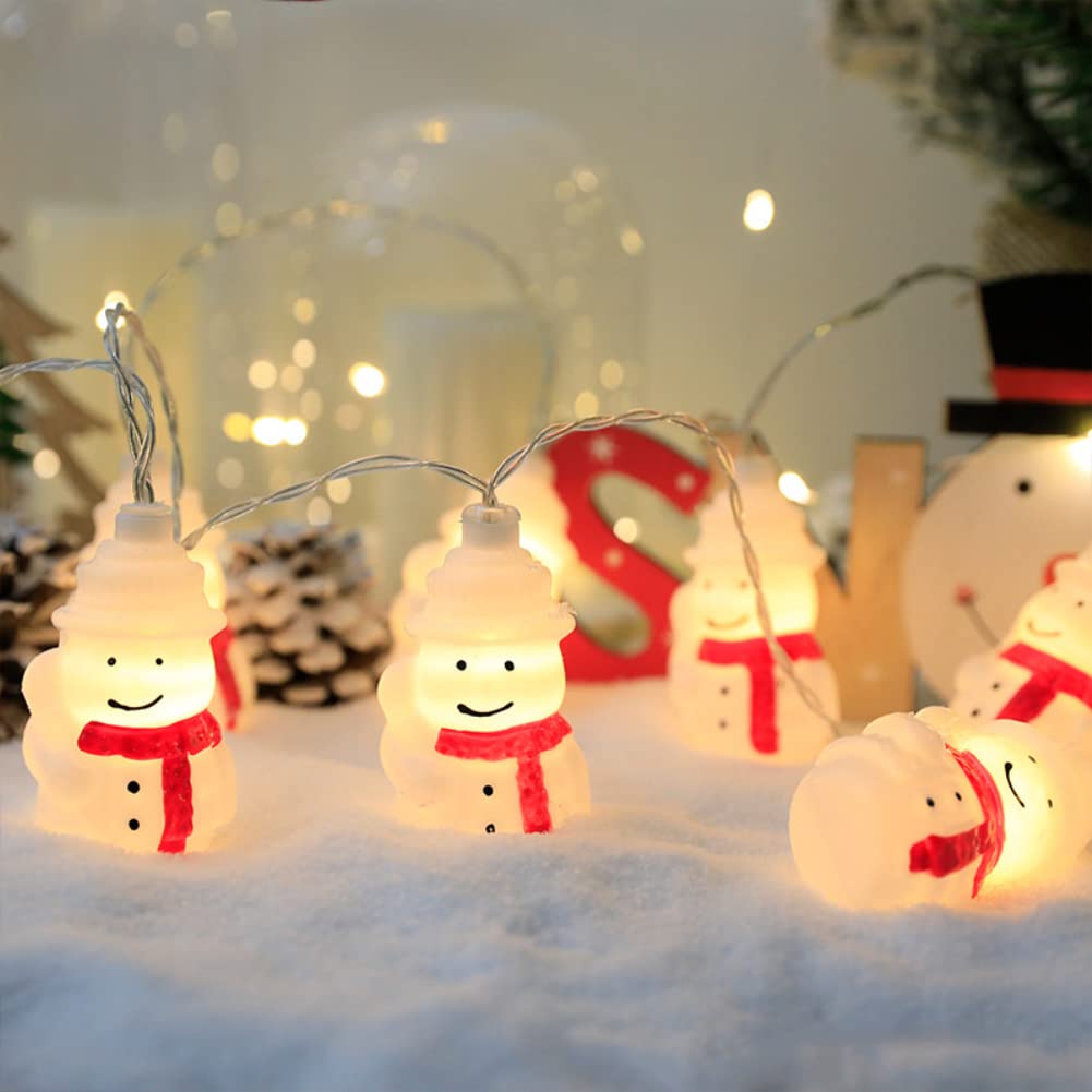 Christmas LED String Lights - 20 LED Xmas Tree Snowman Santa Claus Fairy Lights, 9.9ft/3m Battery Operated Christmas Decorations for Indoor Outdoor Tree Party Home Garden Holiday Decoration | Perfect for Christmas Trees, Fireplace Mantels, Windows & Outdoor Decor