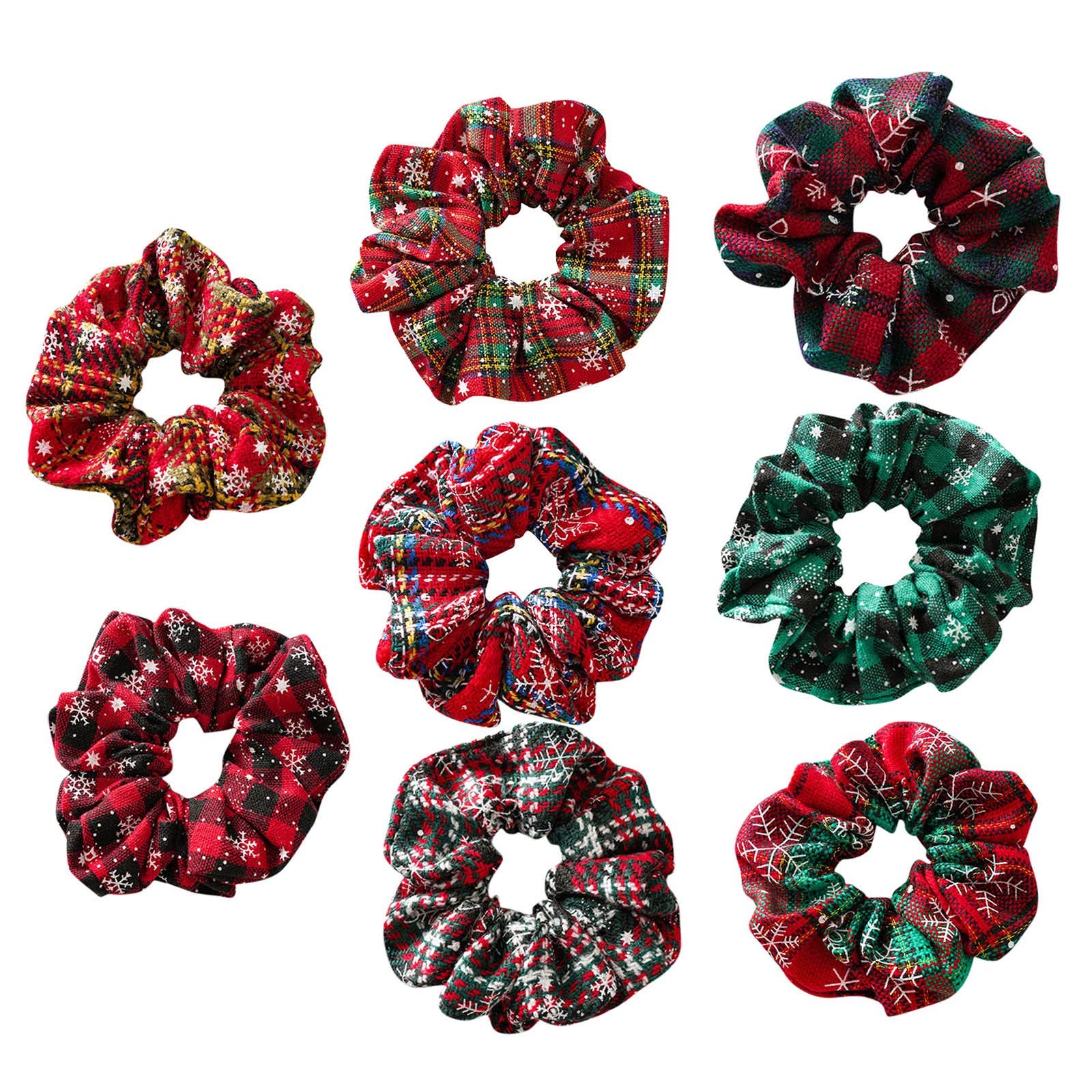 8 Pack Velvet Hair Ties for Women & Girls - Soft Christmas Hair Accessories for Ponytails, Braids & Everyday Styling