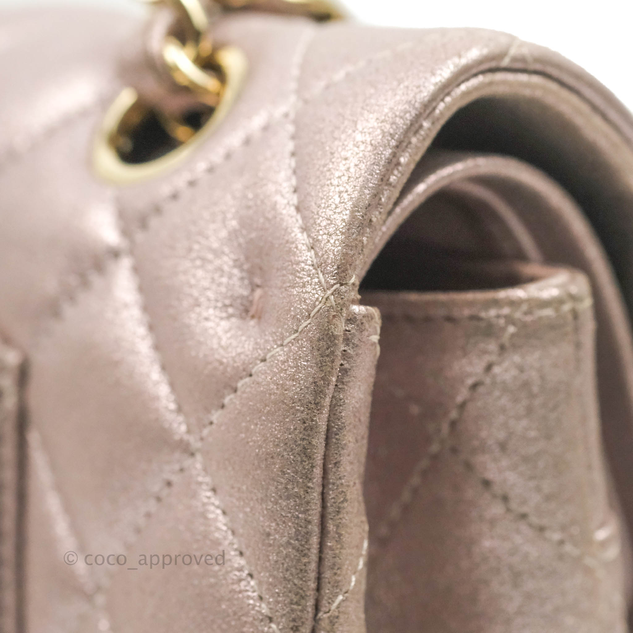 Chanel Classic M/L Medium Double Flap Bag in Rose Gold Pink Lambskin with Gold Hardware - Luxury Handbag for Women, Perfect for Parties, Weddings & Special Occasions