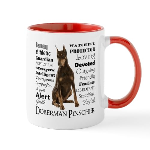 White/Red Inside - Doberman Traits Mugs