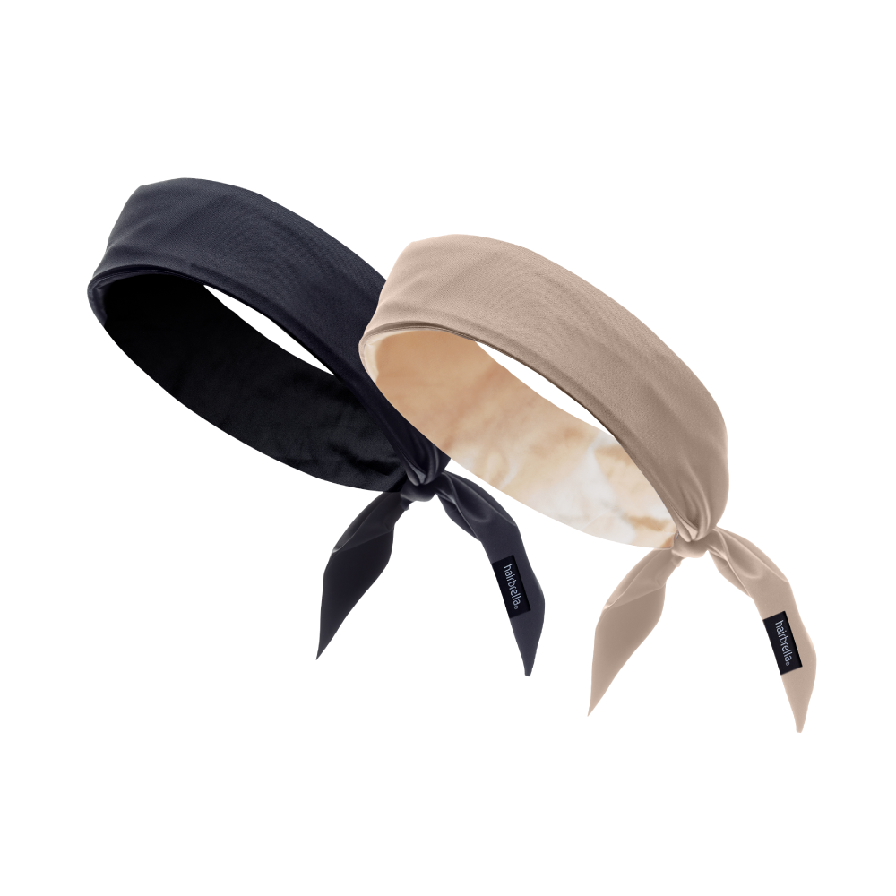 Hairbrella Adjustable Satin Lined Headband for Women - 2 Pack | Soft Stretchy Hair Accessories for Workouts, Yoga & Everyday Wear