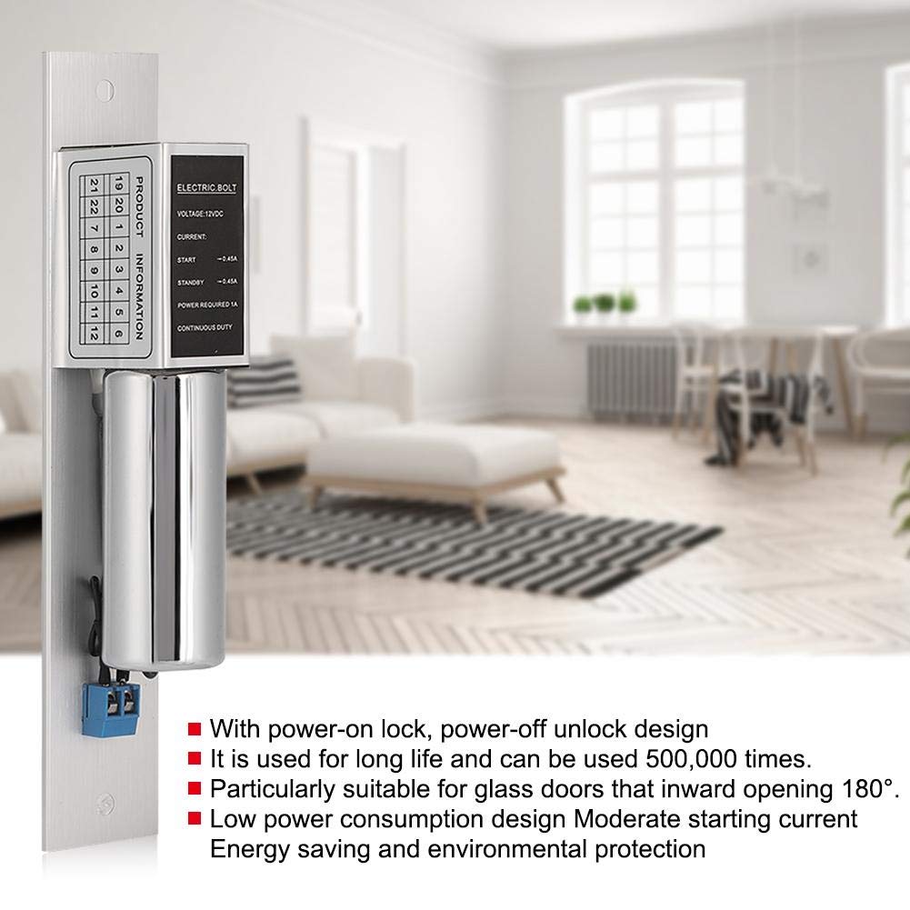 12V Electric Bolt Lock - 2-Wire Security Door Lock for Glass, Wood & Metal Doors | Access Control System | Ideal for Homes, Offices & Commercial Buildings