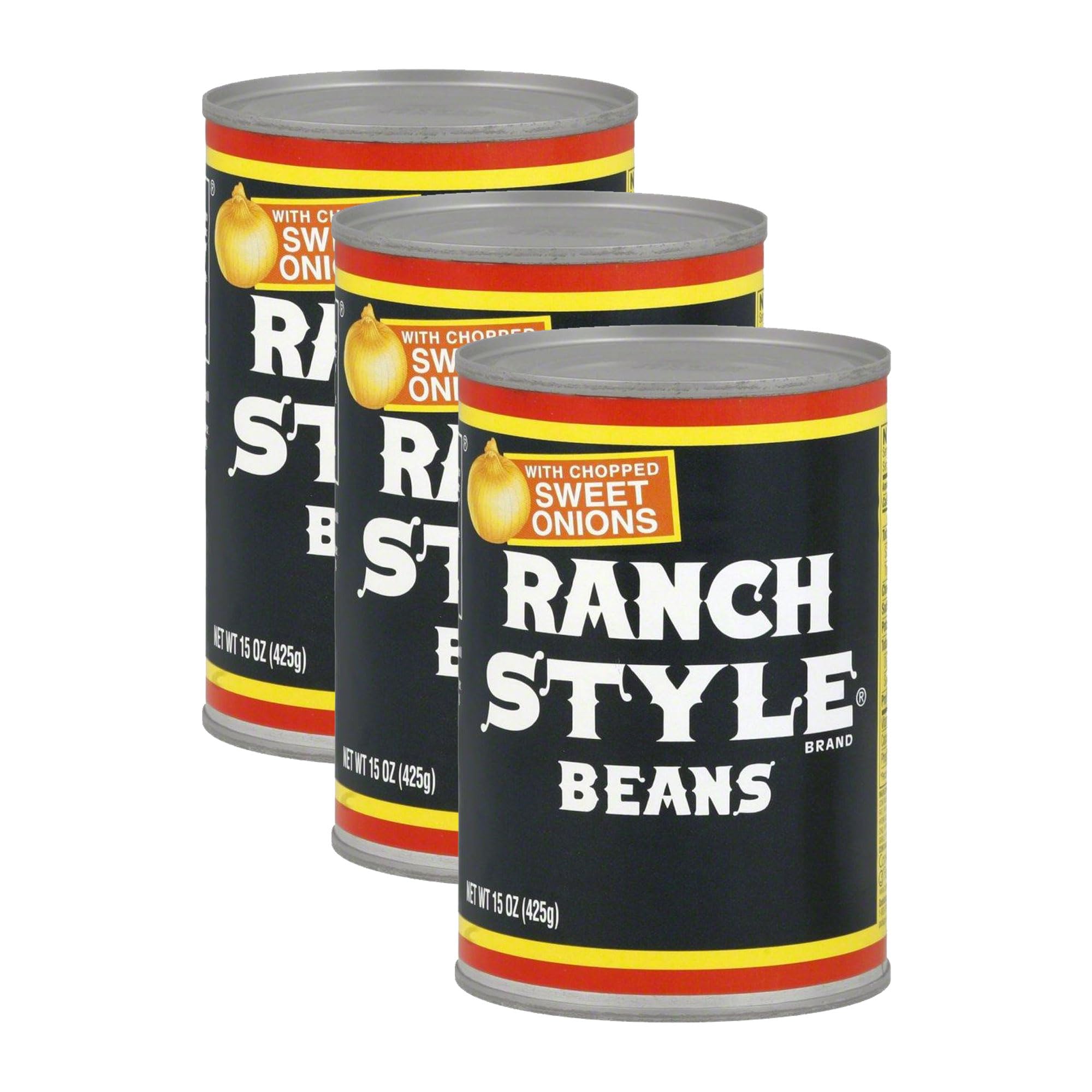 **Delicious Ranch Style Beans with Sweet Onions - 15oz Can (Pack of 3) - Perfect for BBQ, Camping & Quick Meals**