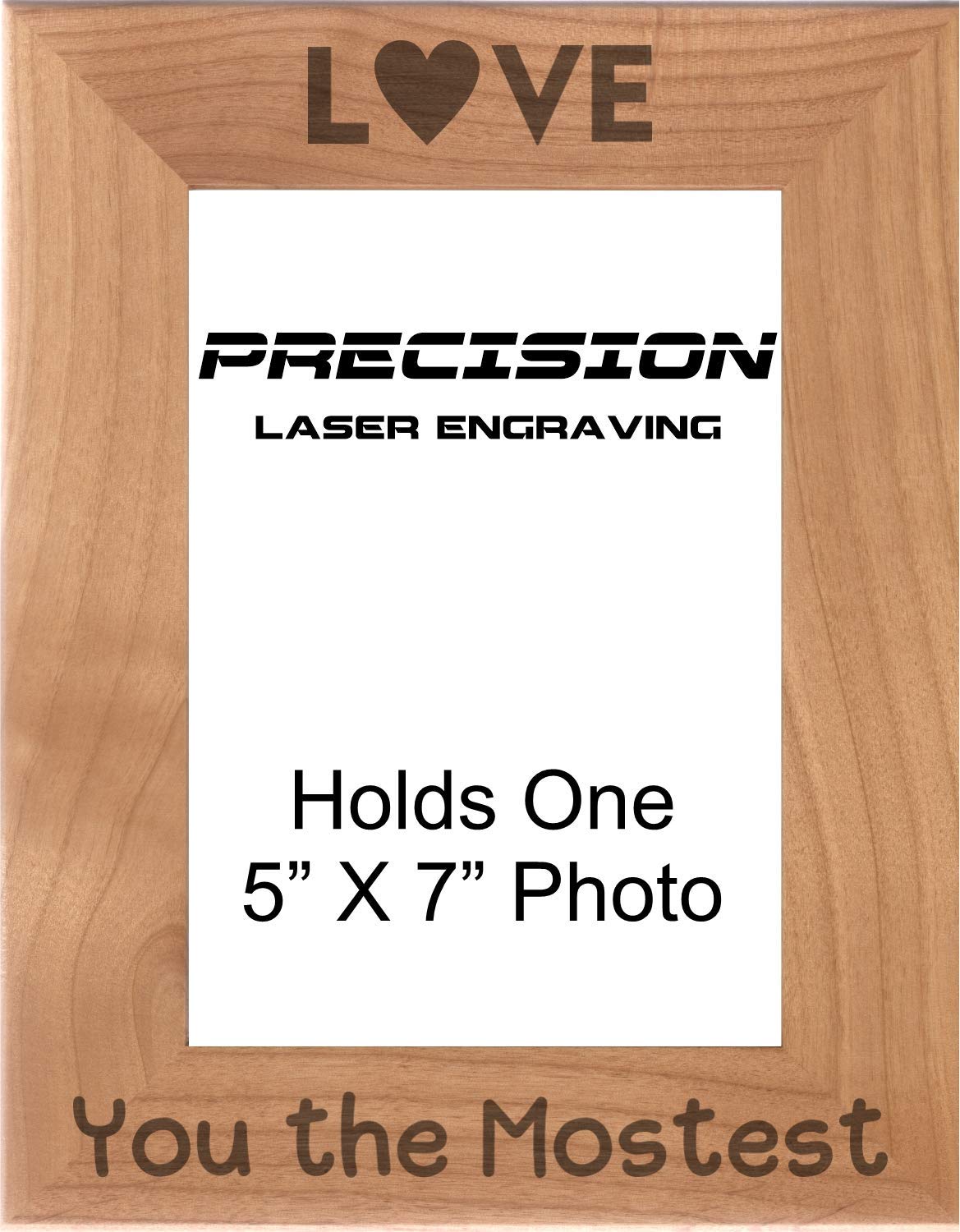 Engraved Wood Picture Frame - Couples Gift for Valentine's Day