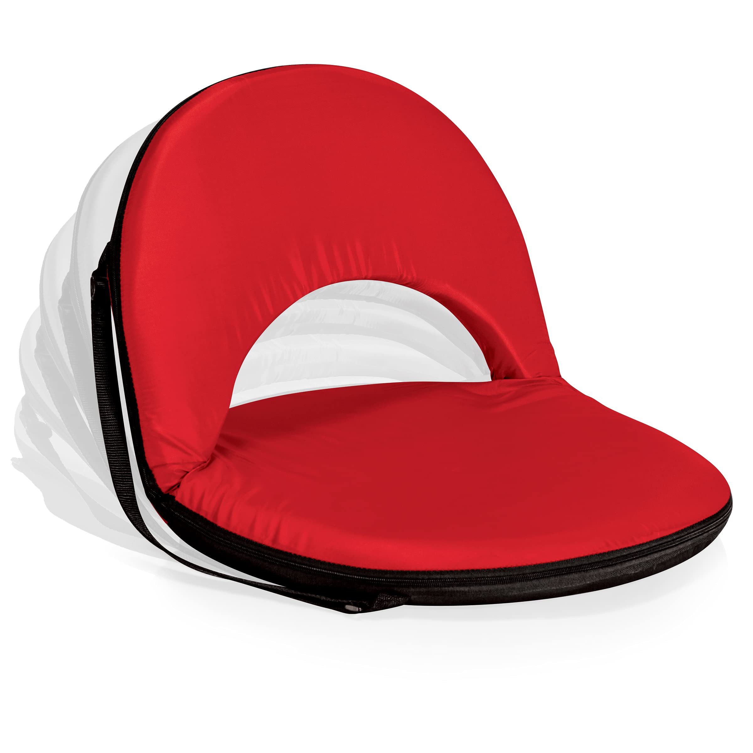 PICNIC TIME Oniva Stadium Seat - Reclining Bleacher Chair with Back Support, Portable Folding Seat for Sports Games, Beach, Camping & Outdoor Events (Red)